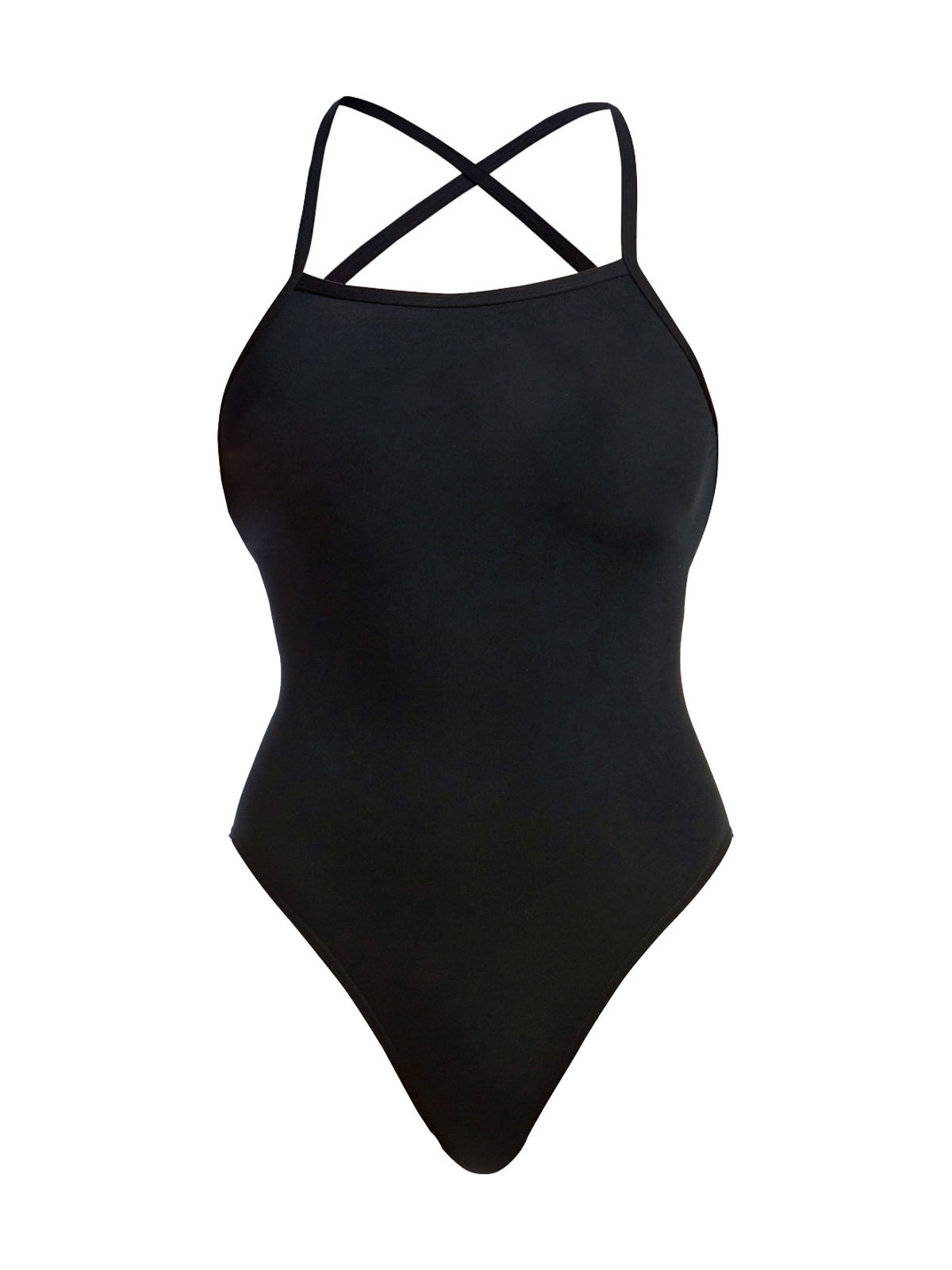 Funkita STP Still Black Kadın Antrenman Mayosu – Çapraz Şık Askı Tasarımı & C-Infinity Klor Dayanımlı