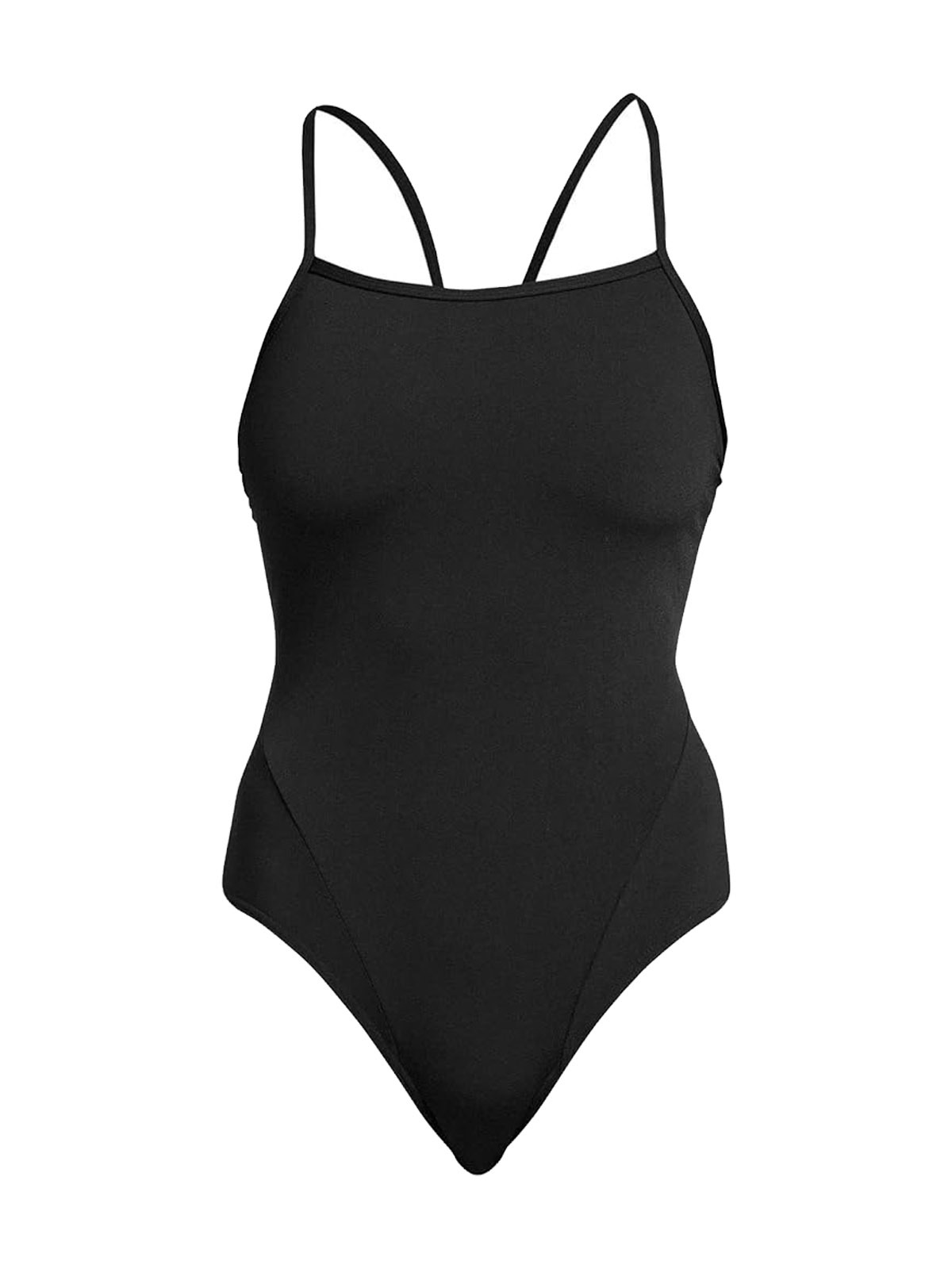Funkita SS Still Black Kadın Antrenman Mayosu – İnce Askı Tasarımı & C-Infinity Klor Dayanımlı