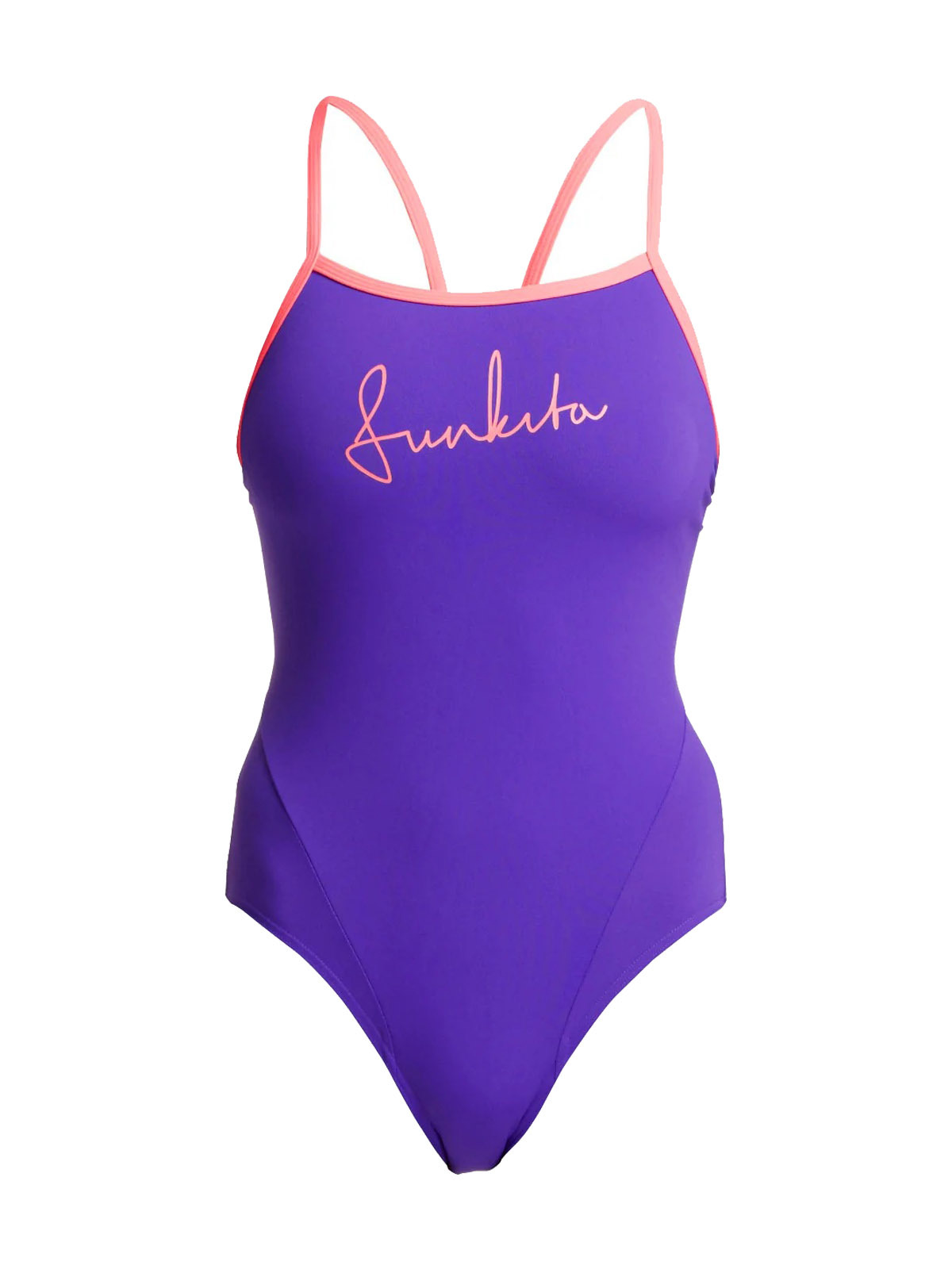 Funkita SS Purple Punch Kadın Antrenman Mayosu – İnce Askı Tasarımı & C-Infinity Klor Dayanıml