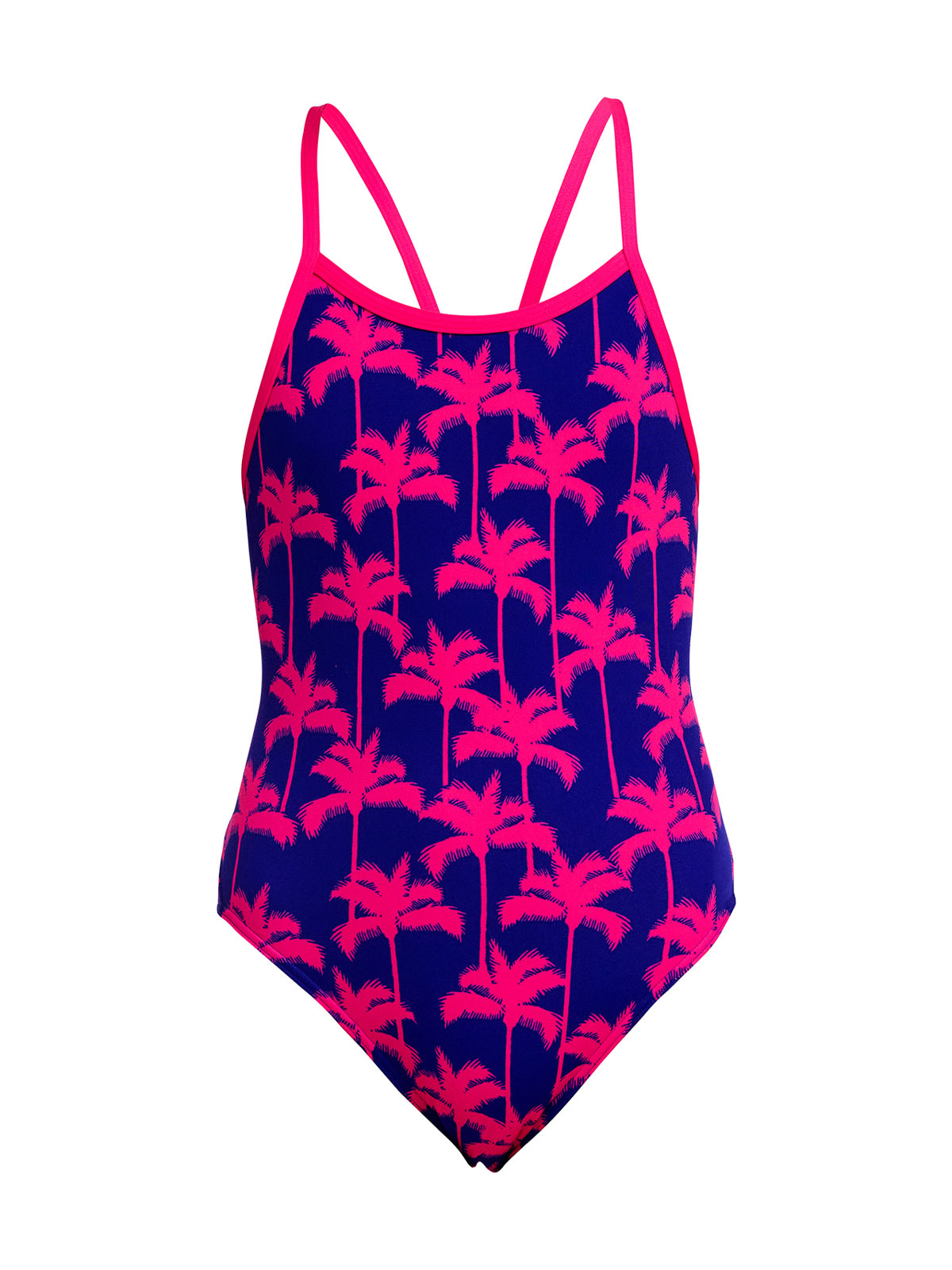 Funkita SS Pinky Palms Kız Çocuk Antrenman Mayosu – İnce Askılı Yüzücü Mayosu | Renkli ve Konforlu Tasarım