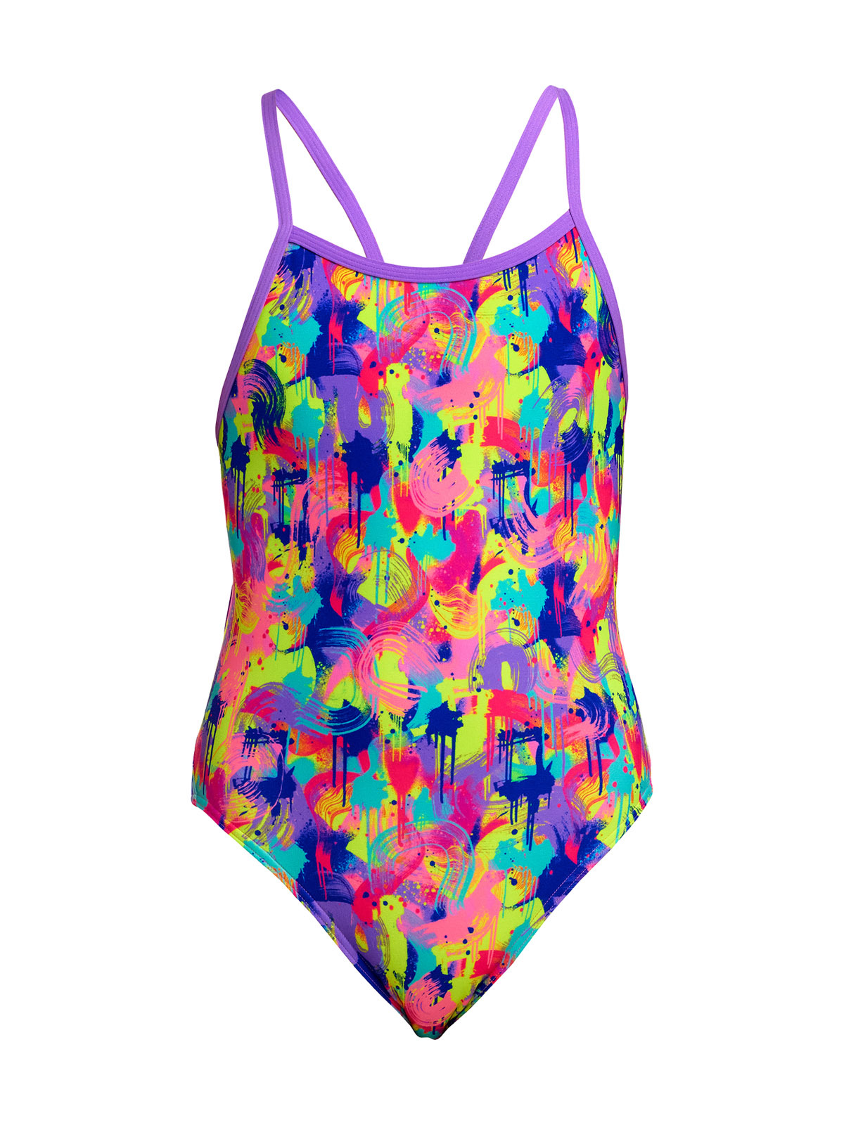 Funkita SS Mess Match Kız Çocuk Antrenman Mayosu – İnce Askılı Yüzücü Mayosu | Renkli ve Konforlu Tasarım