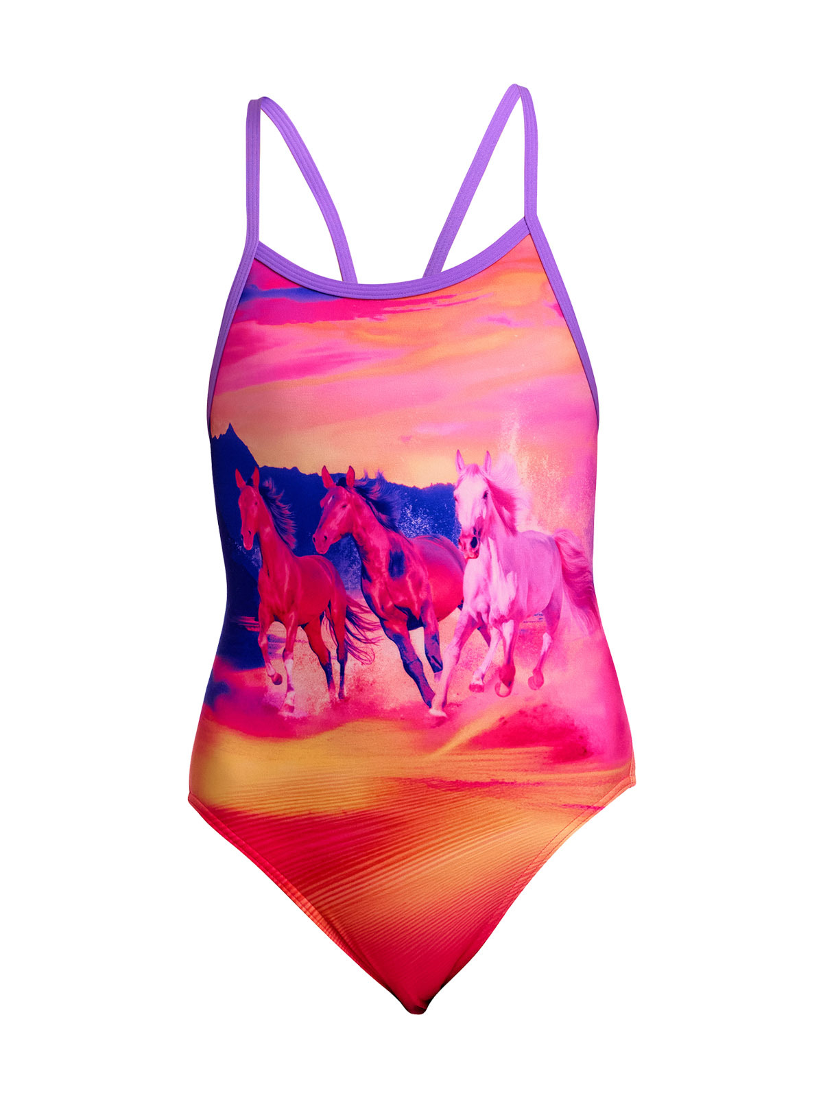 Funkita SS Go Riding Kız Çocuk Antrenman Mayosu – İnce Askılı Yüzücü Mayosu | Renkli ve Konforlu Tasarımı