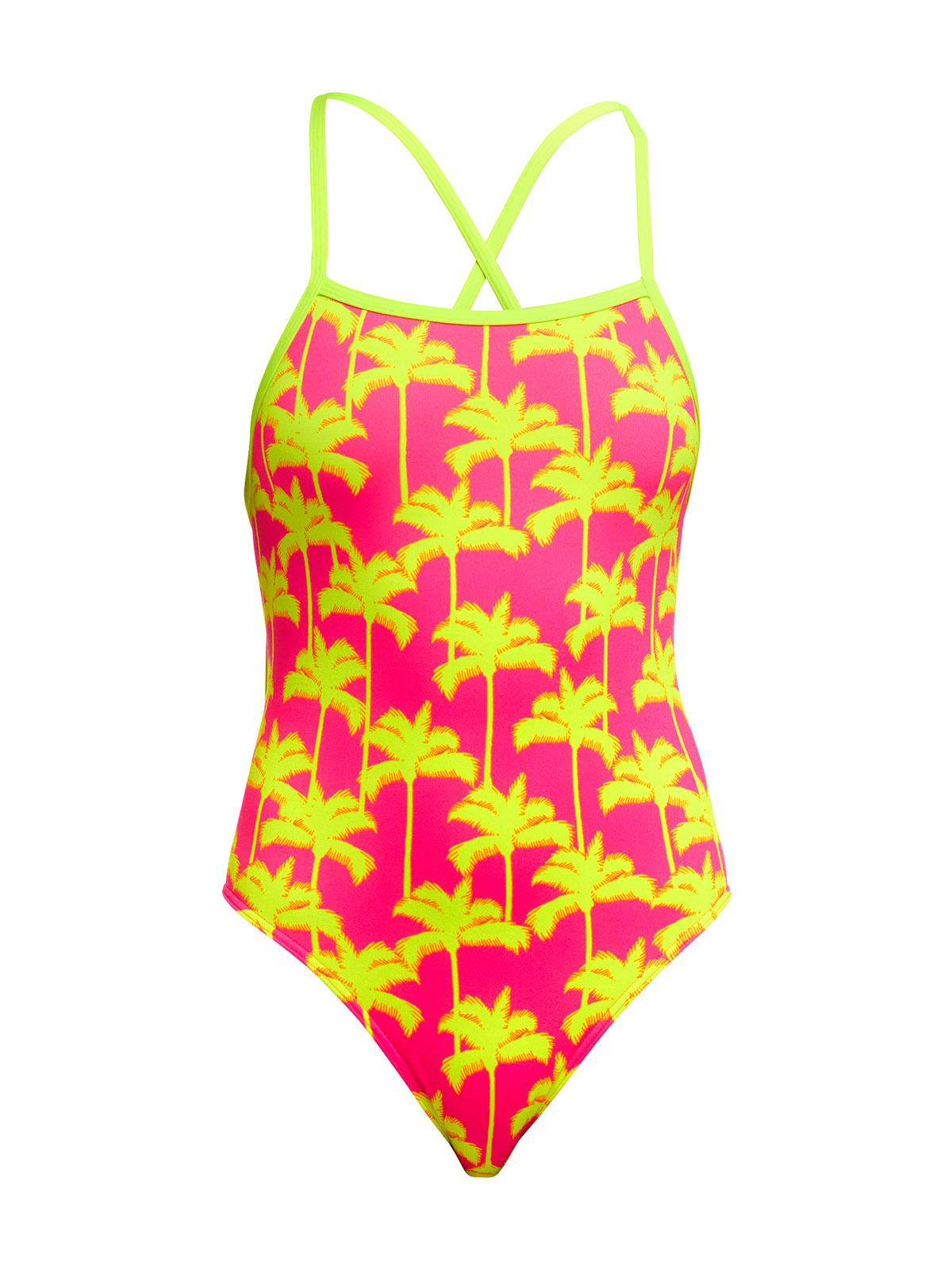 Funkita TMT Sweet Coconuts Kadın Antrenman Mayosu – Ayarlanabilir Bağlamalı Askı Tasarımı & C-Infinity Klor Dayanımlı