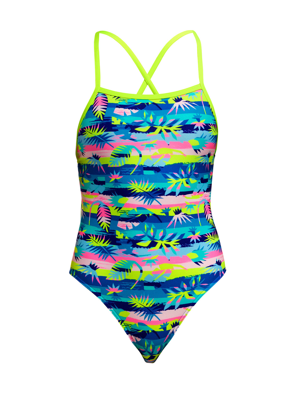 Funkita TMT Forest Floor Kadın Antrenman Mayosu – Ayarlanabilir Bağlamalı Askı Tasarımı & C-Infinity Klor Dayanımlı