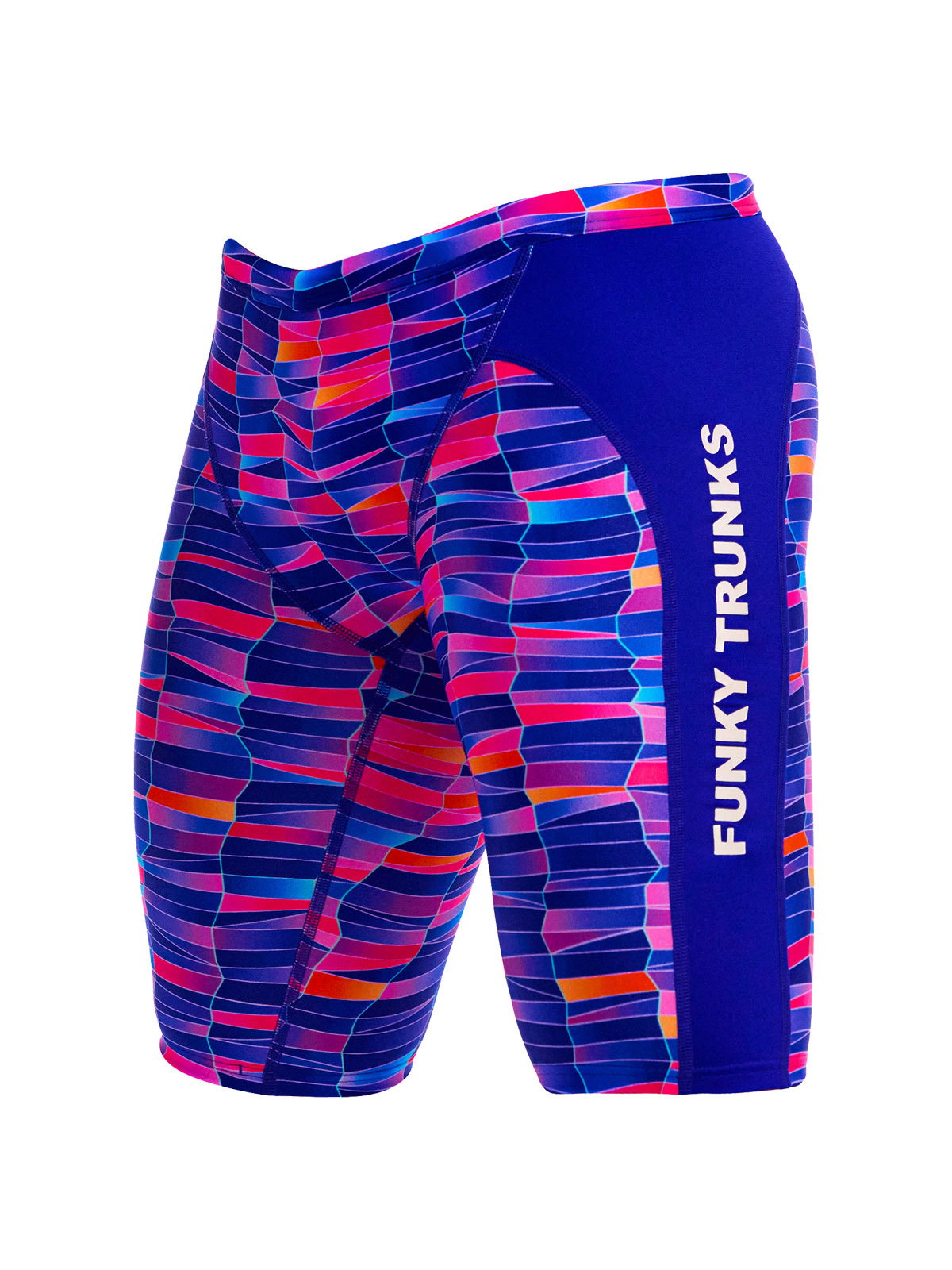 Funky Trunks Training Jammers Warped Waves– Erkek Diz Boyu Antrenman Mayosu