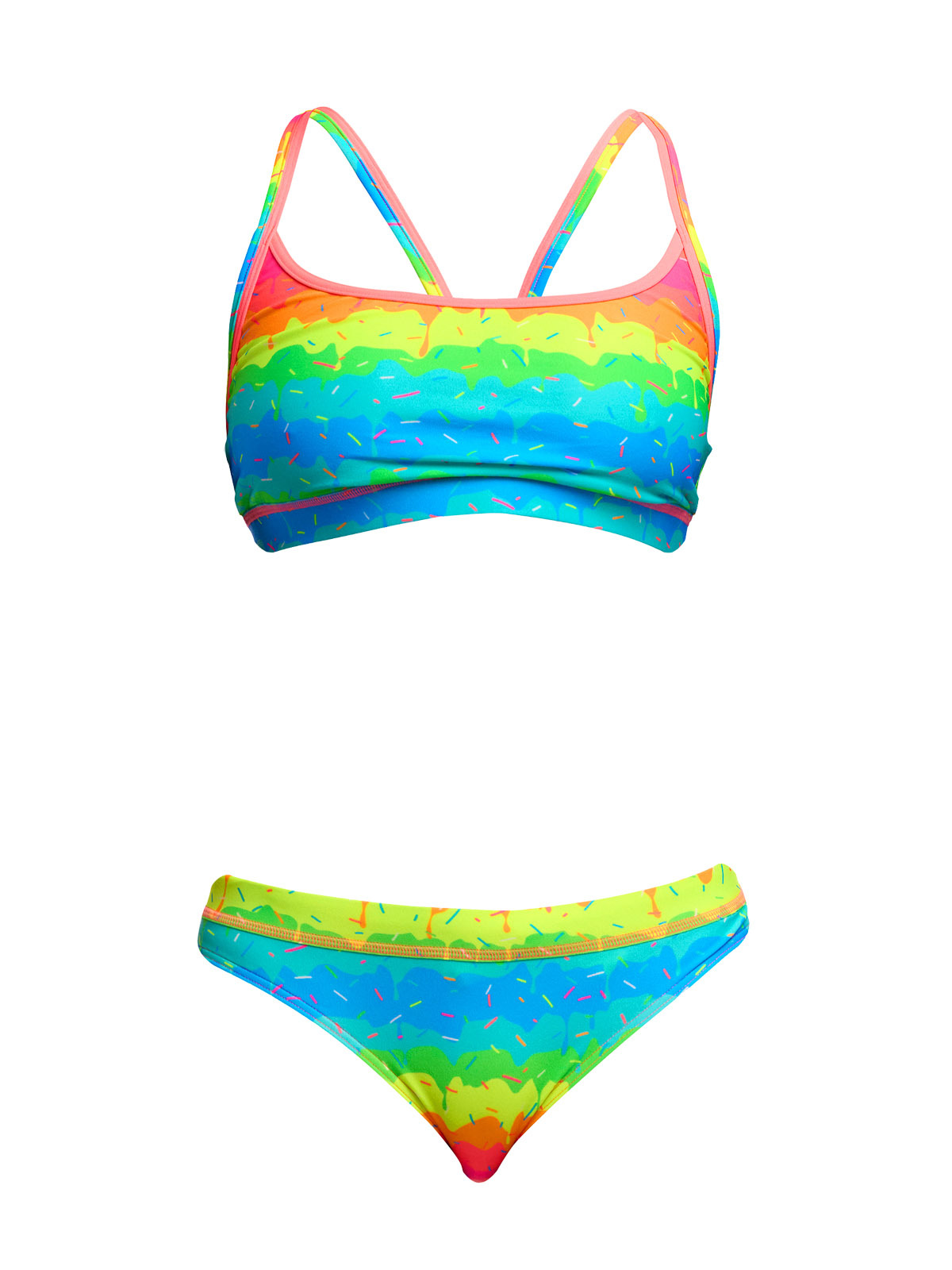 Funkita Melting Mayhem Kadın Bikini Takımı – Sporcu Üst & Brief Alt, Klora Dayanıklı, Konforlu ve Şık