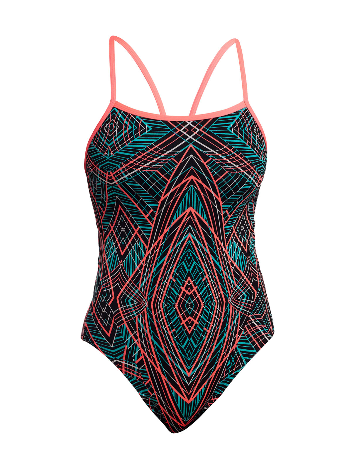 Funkita Secure Spiro Mint Kadın Özel Gün Korumalı Yüzücü Mayosu – İnce Askılı, Emici Pedli
