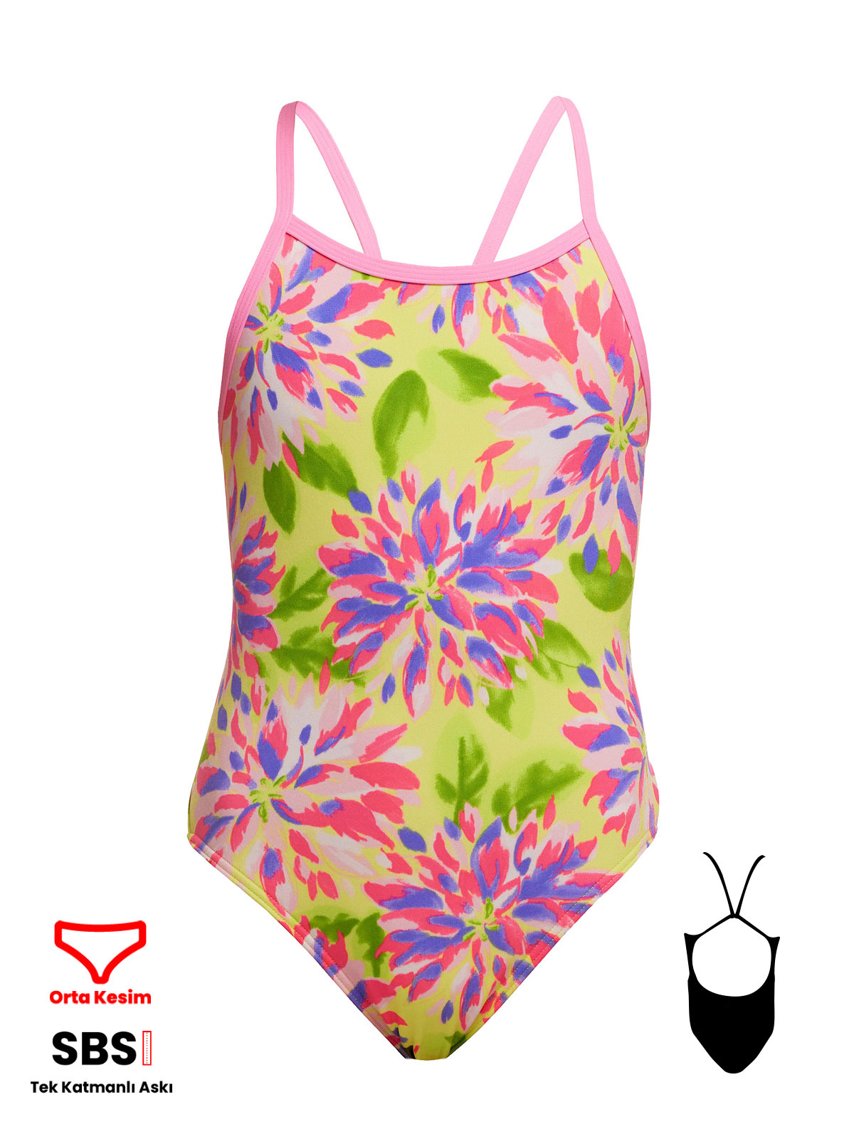 Funkita SS Spring Sun Kız Çocuk Yüzme Mayo - İnce Askılı Konforlu Mayo