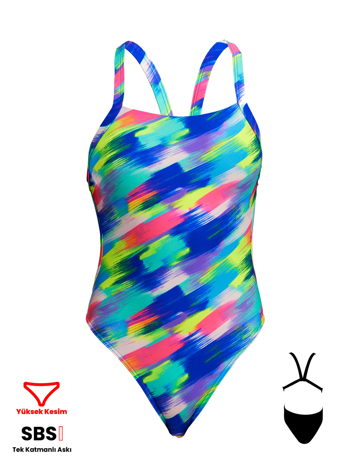 Funkita BF Streaky Strokes Kadın Yüzme Mayo - Ekstra Konfor ve Dayanıklılık