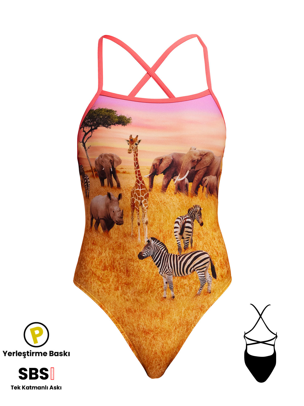 Funkita STP Circle Of Life Kadın Yüzme Mayosu - Çift Çapraz Sırt, Klor Dirençli, Ekolojik Tasarım