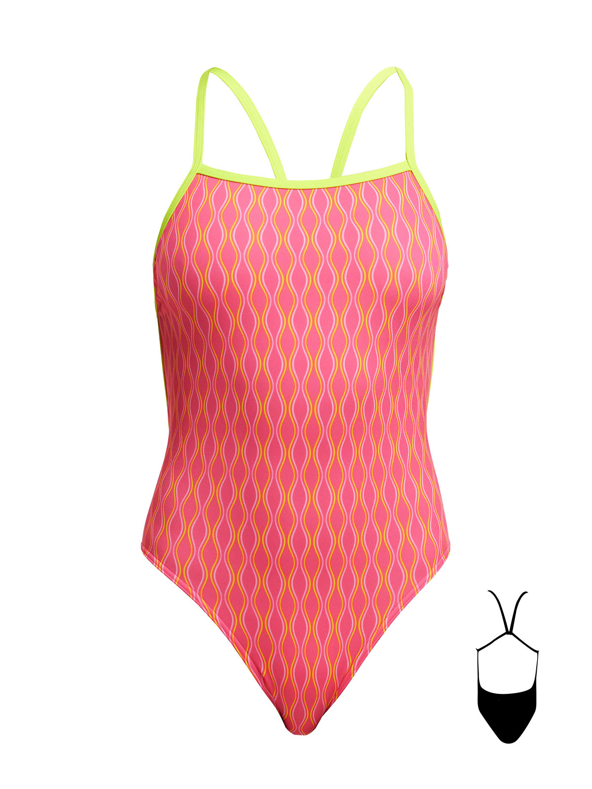 Funkita SST Wicked Waves Kadın Yüzme Mayosu - İnce Askılı, Klor Dirençli, Ekolojik Tasarım