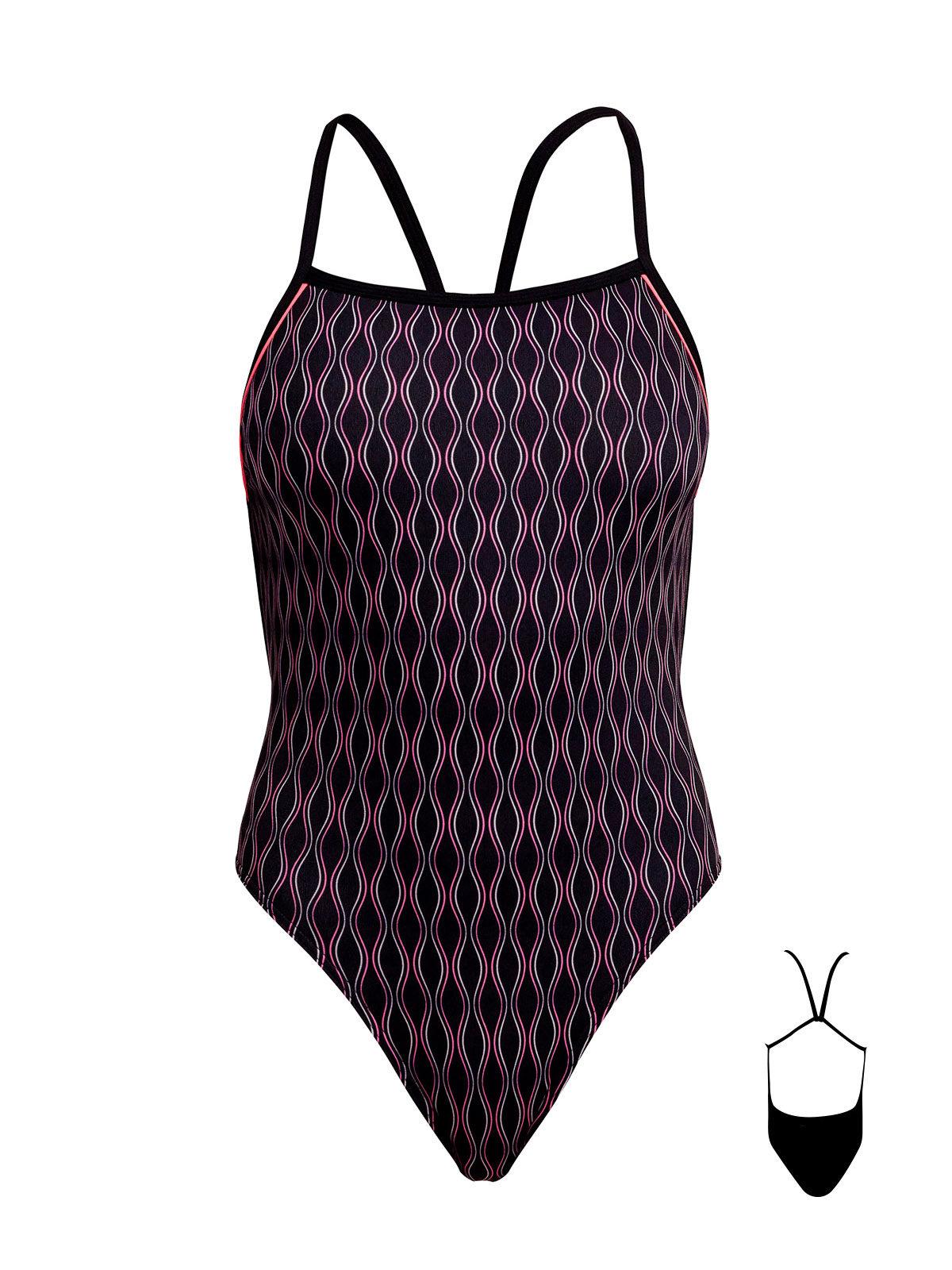 Funkita SST Curvy Queen Kadın Yüzme Mayosu - İnce Askılı, Klor Dirençli, Ekolojik Tasarım