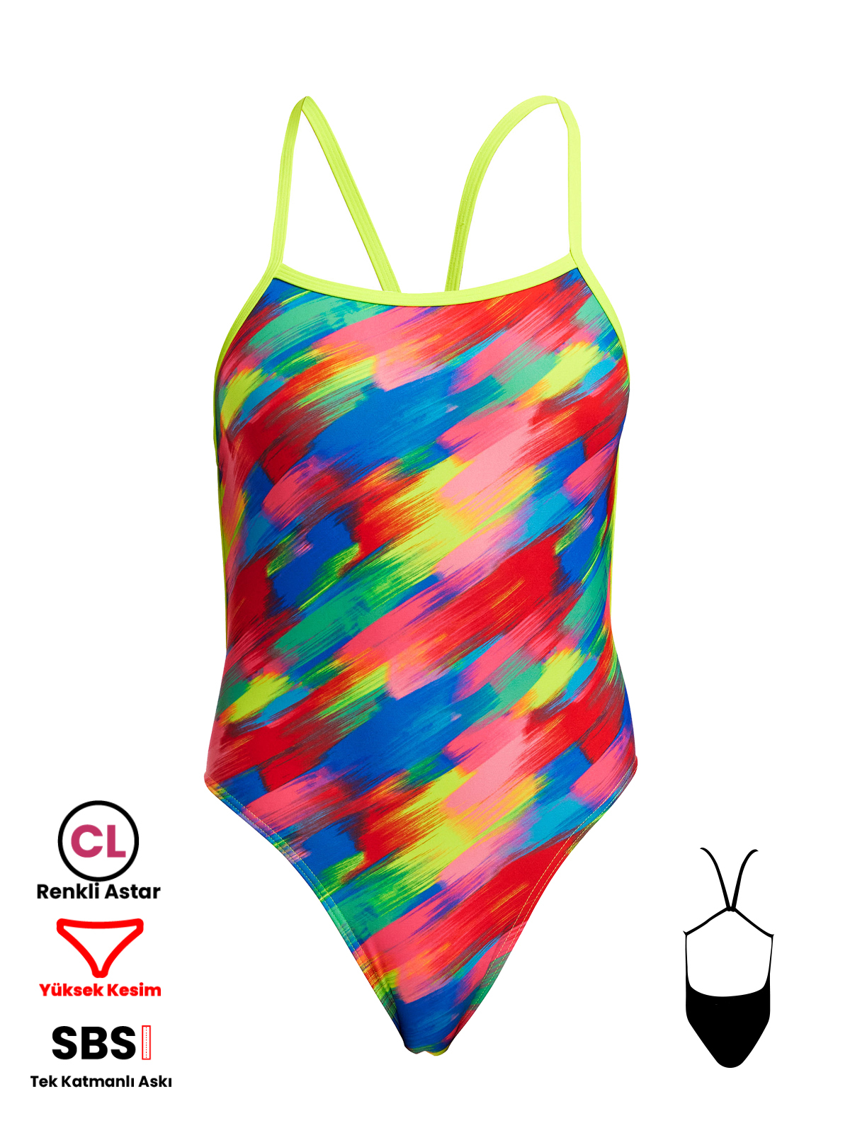 Funkita HL Stroked Kadın Yüzme Mayosu- Klor Dirençli, Şık ve Ekolojik Tasarım