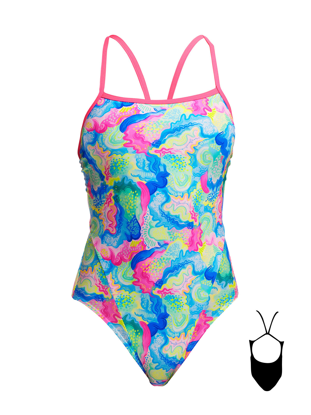 Funkita SS Olive Oily Kadın Yüzme Mayosu – Klor Dayanıklı ve İnce Askılı
