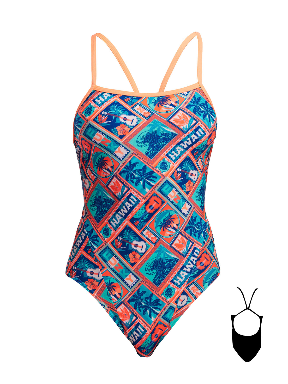 Funkita SS Tiki Tango Kadın Yüzme Mayosu – Klor Dayanıklı ve İnce Askılı