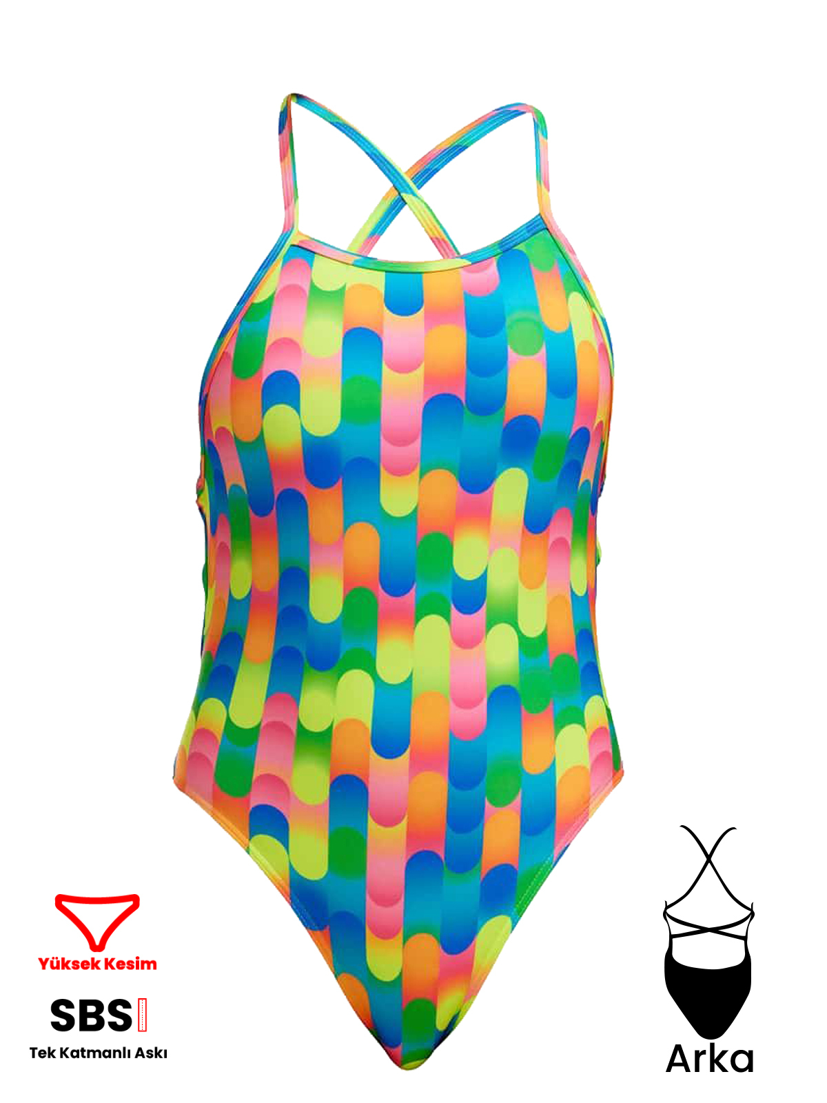Funkita TMT Blocked Duty Kadın Antrenman Mayo, Sırt Bağlamalı