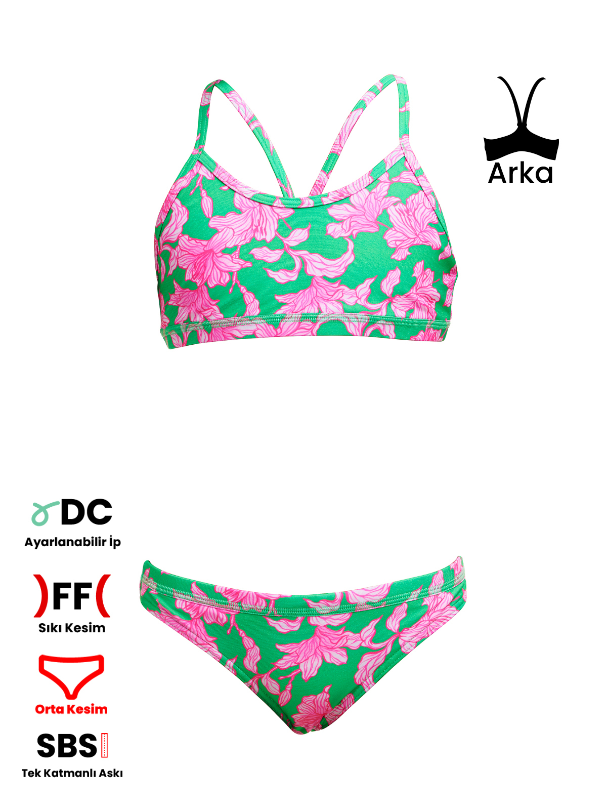 Funkita Blossom Fly Bikini Takımı, Alt, Üst Takım Kız Çocuk Bikini