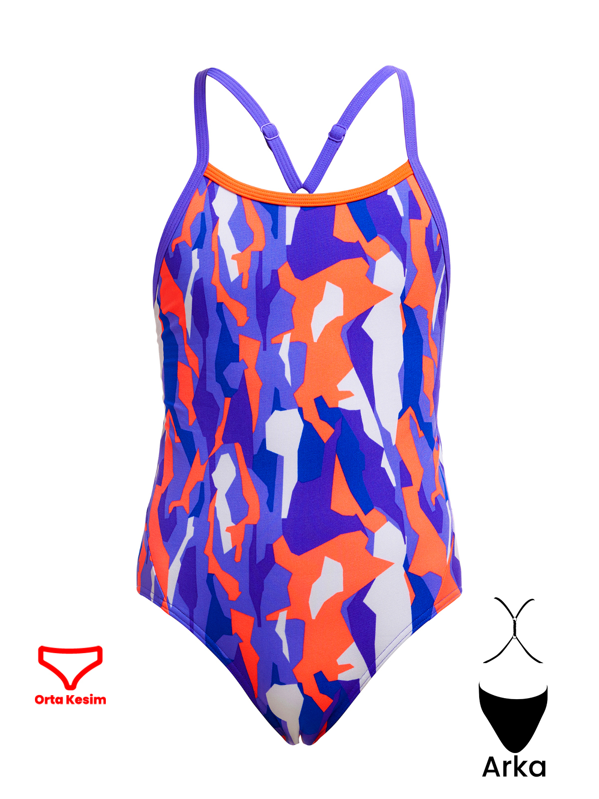 Funkita TW Torvill Kız Çocuk Antrenman Mayo, Örgülü Sırt
