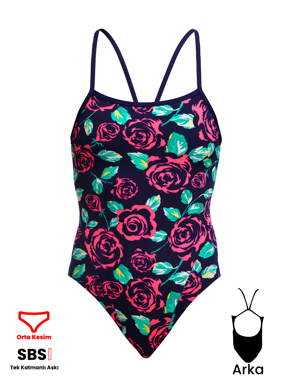 Funkita SS Feeling Rosy Kadın Antrenman Mayo, İnce Askılı