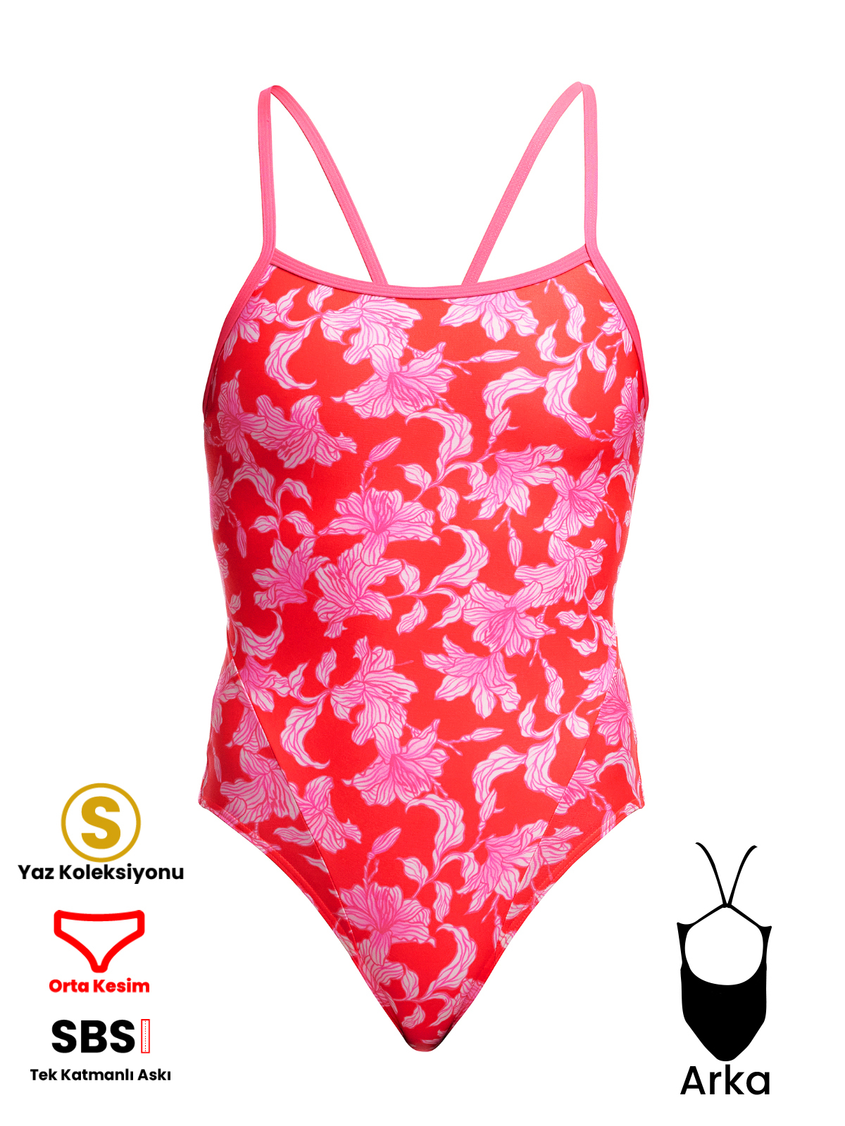 Funkita SS Fire Flyer Kadın Antrenman Mayo, İnce Askılı