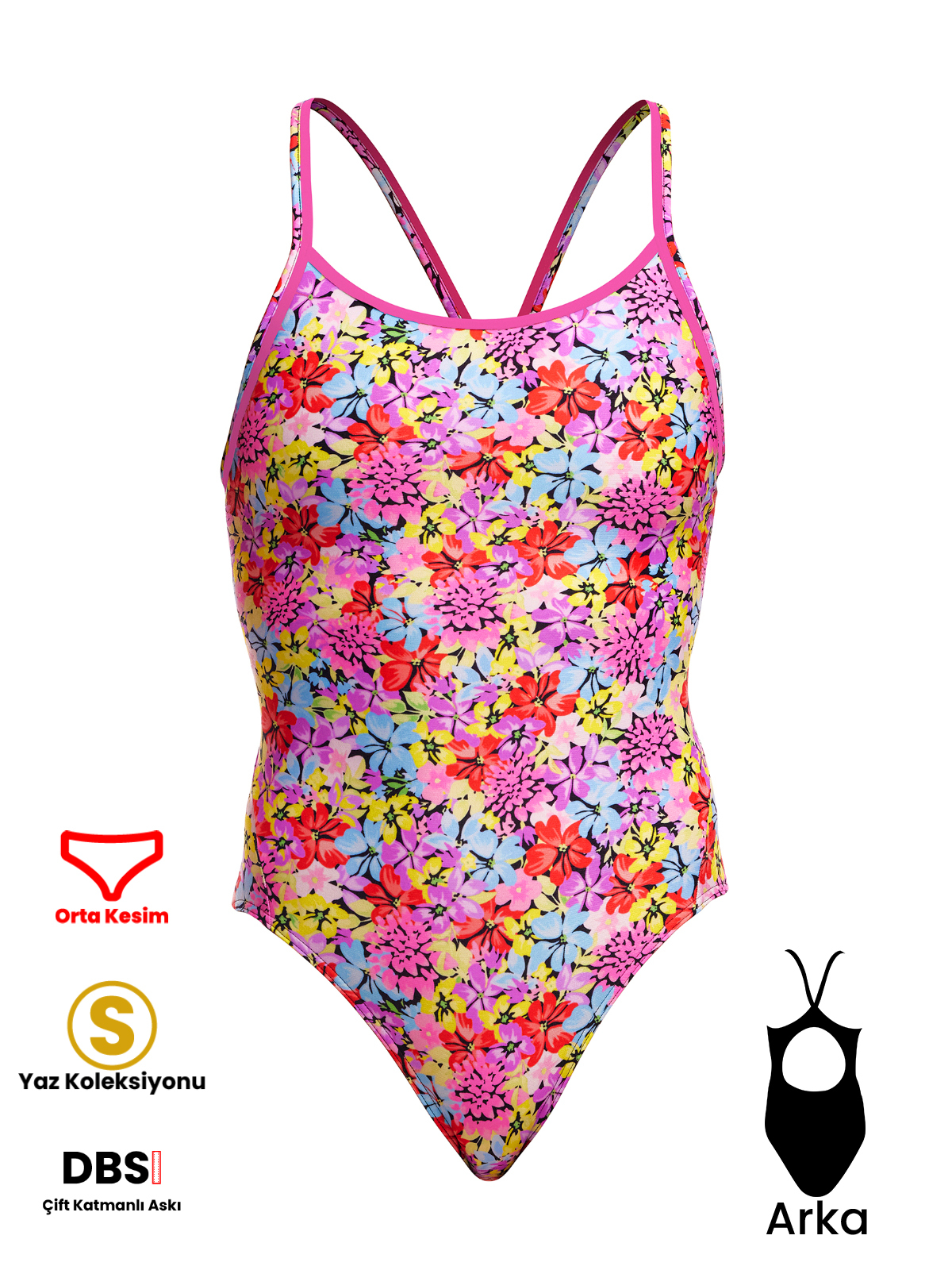 Funkita DB Summer Nights Kadın Antrenman Mayo, Elmas Sırt
