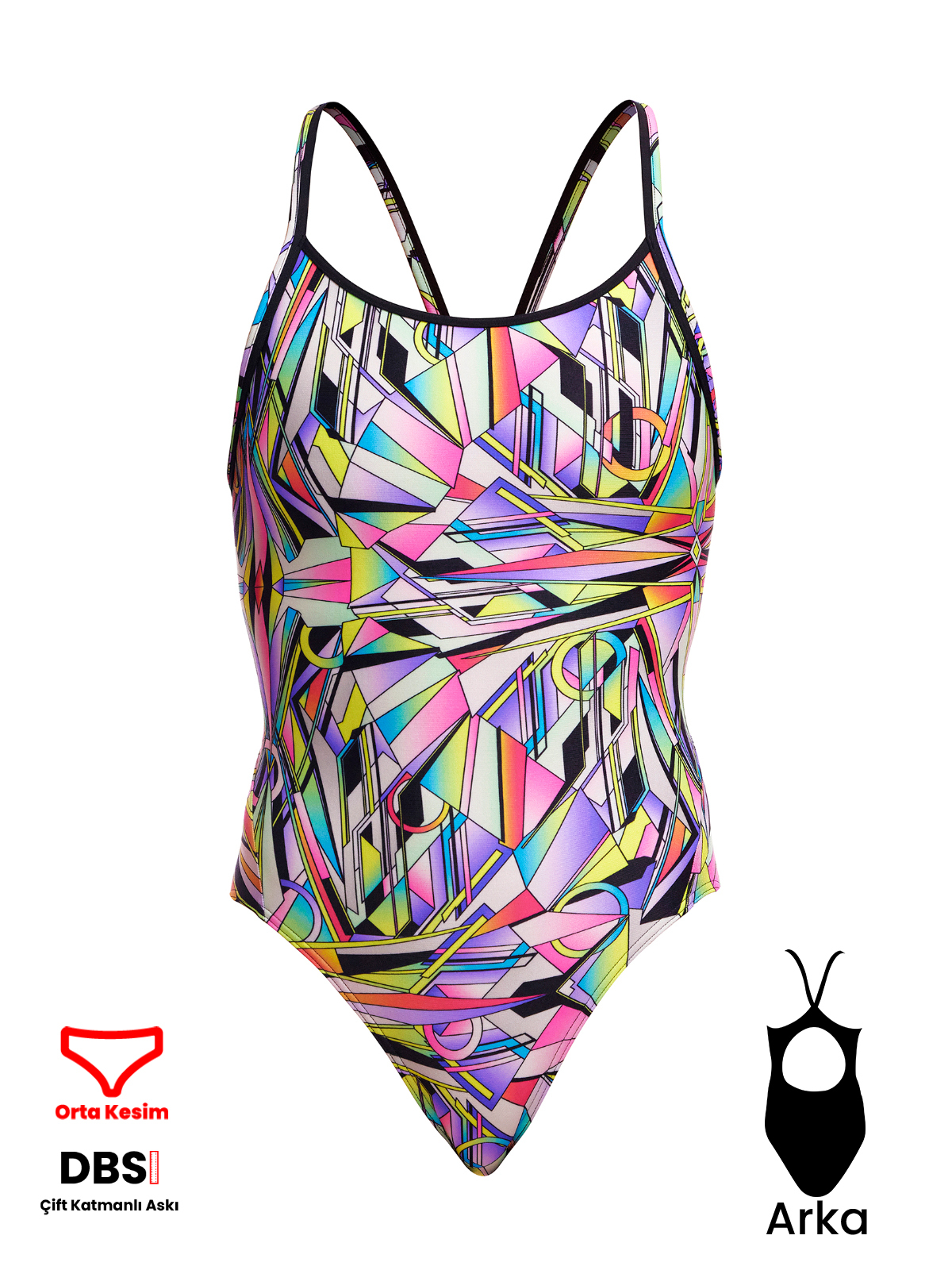 Funkita DB Scissor Kick Kadın Antrenman Mayo, Elmas Sırt