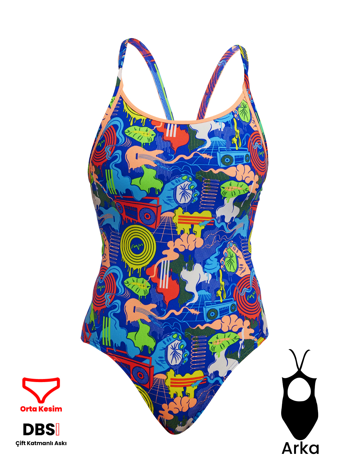 Funkita DB Blues Baby Kadın Antrenman Mayo, Elmas Sırt