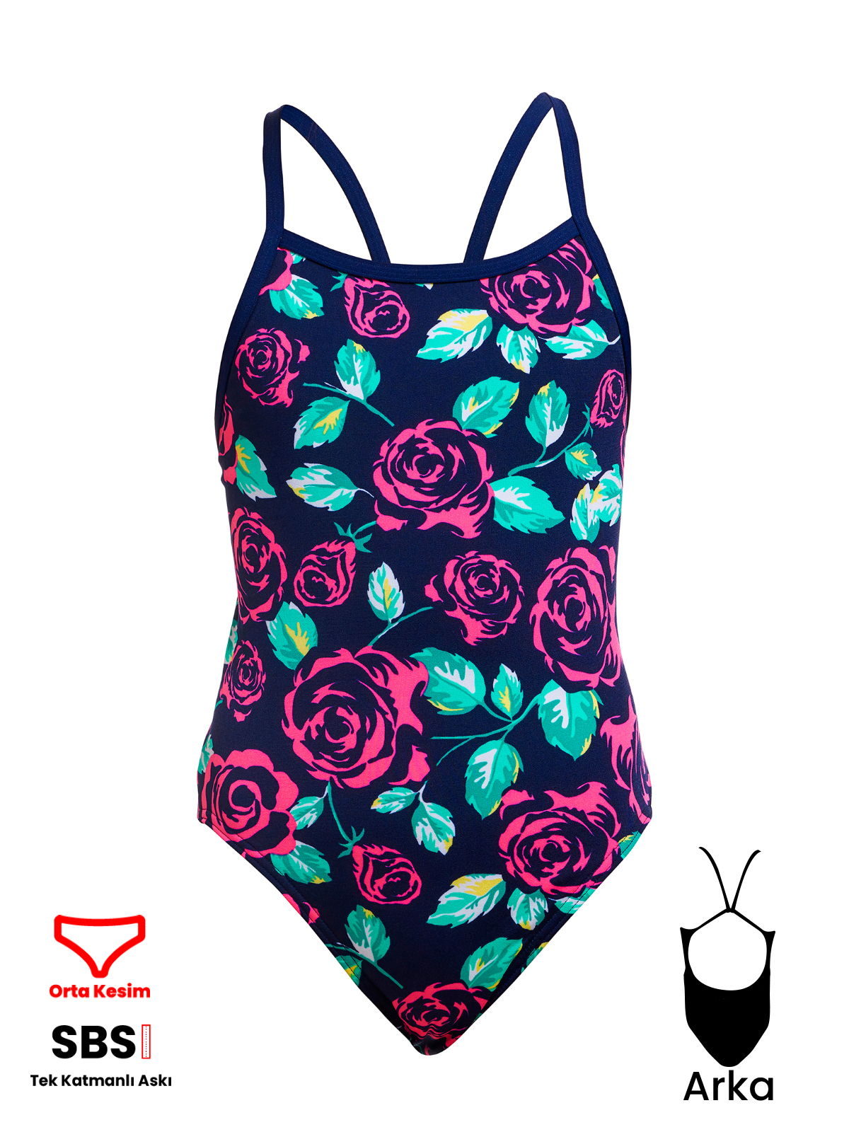 Funkita SS Feeling Rosy Kız Çocuk Antrenman Mayo, İnce Askılı
