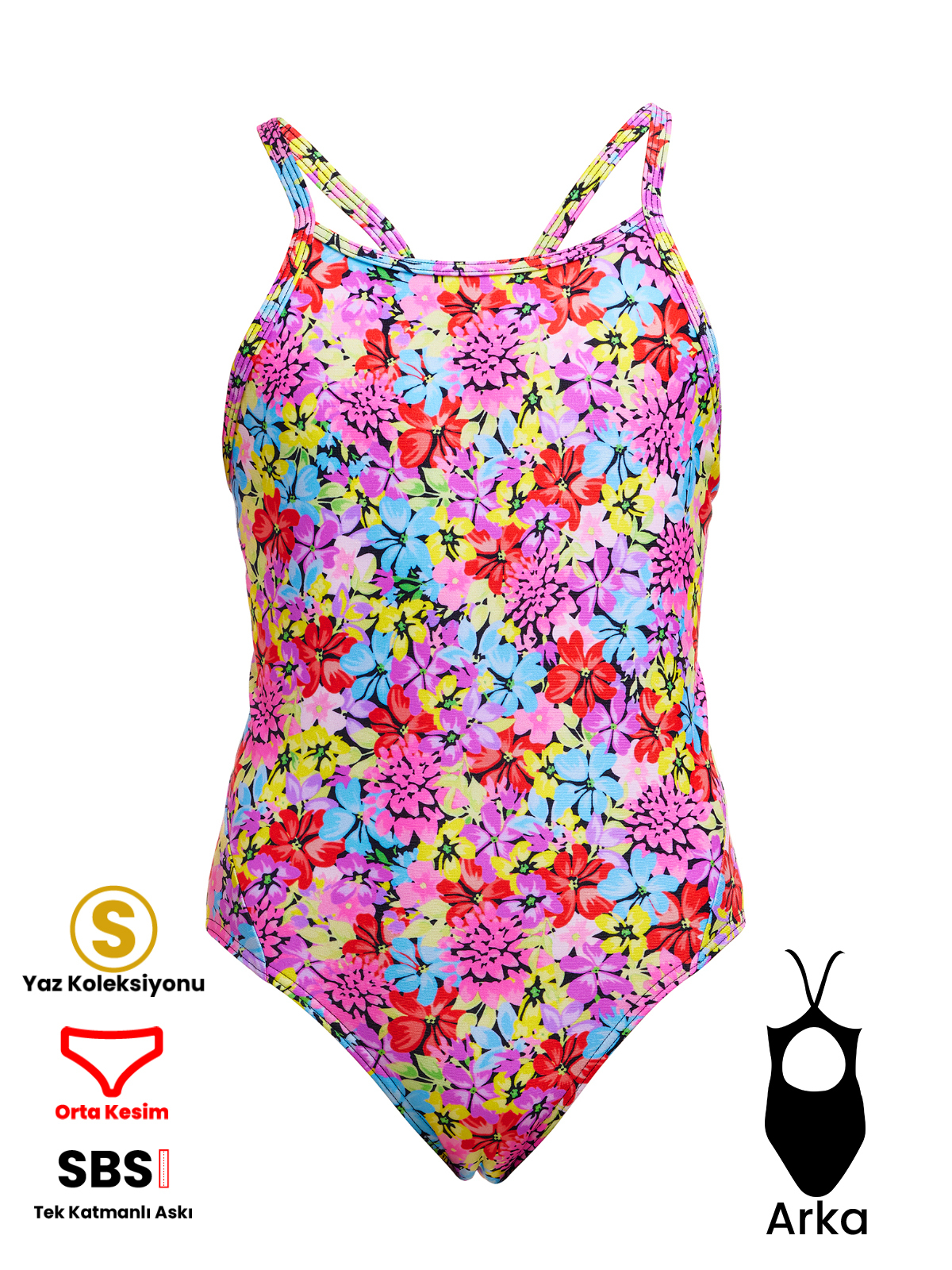 Funkita DB Summer Nights Kız Çocuk Antrenman Mayo, Elmas Sırt
