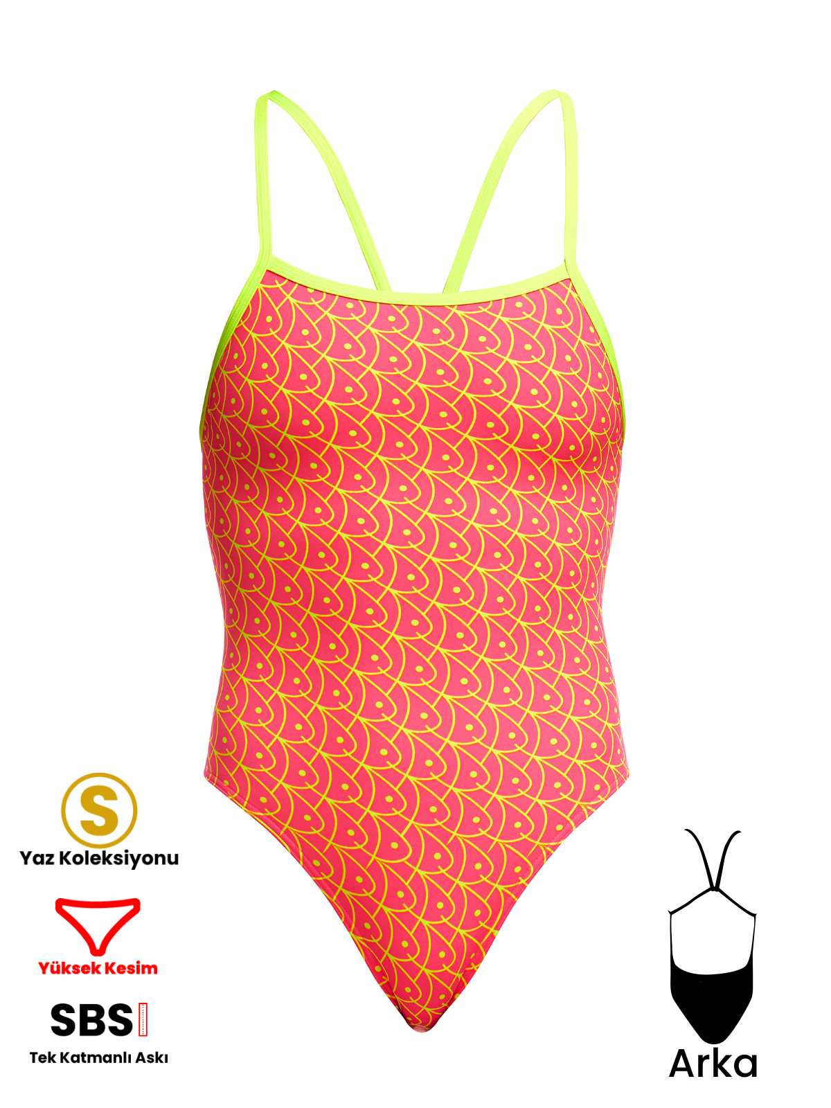 Funkita SST Swim School Kadın Antrenman Mayo, Geniş Sırt İnce Askılı