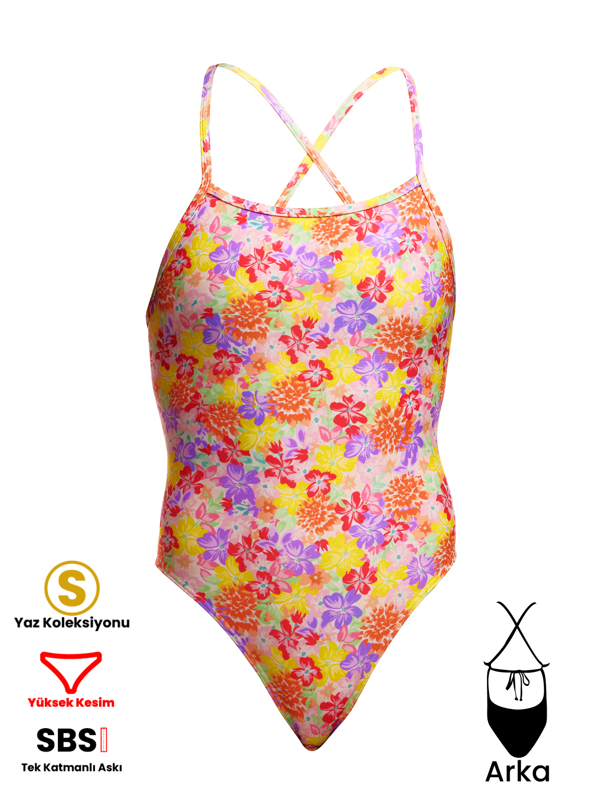 Funkita TMT Summer Garden Kadın Antrenman Mayo, Sırt Bağlamalı