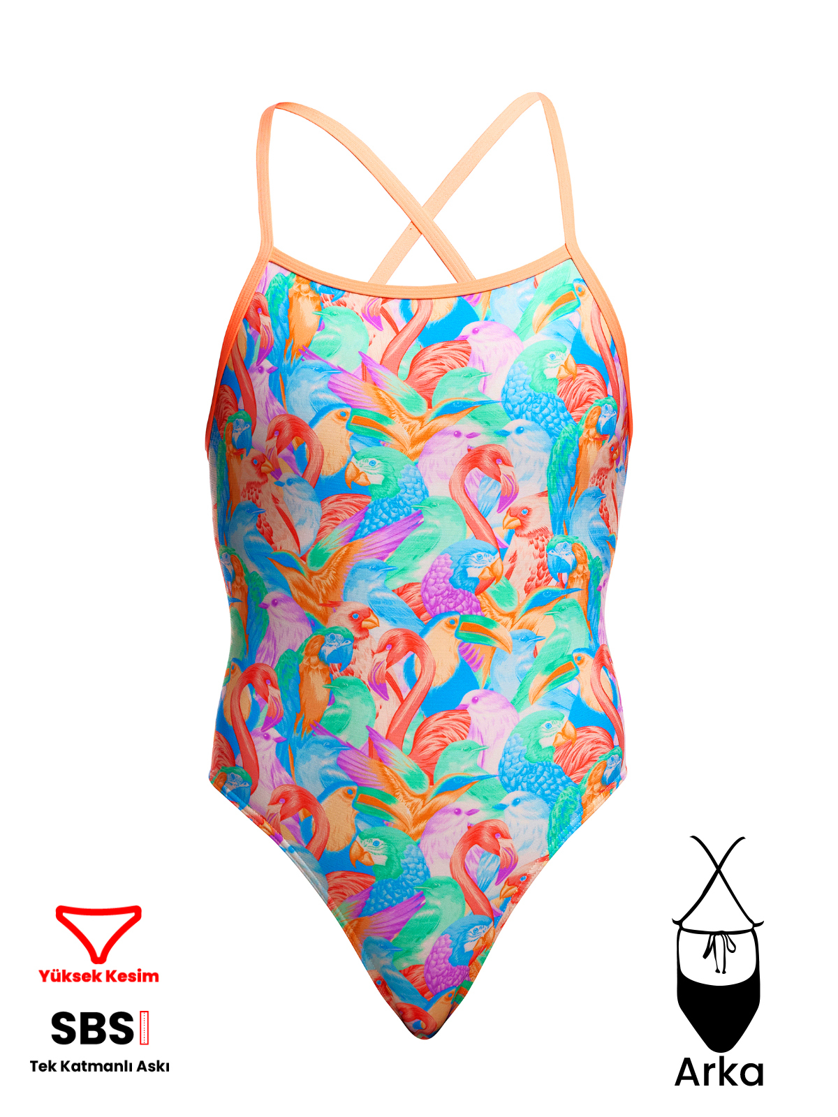 Funkita TMT Birdsville Kadın Antrenman Mayo, Sırt Bağlamalı
