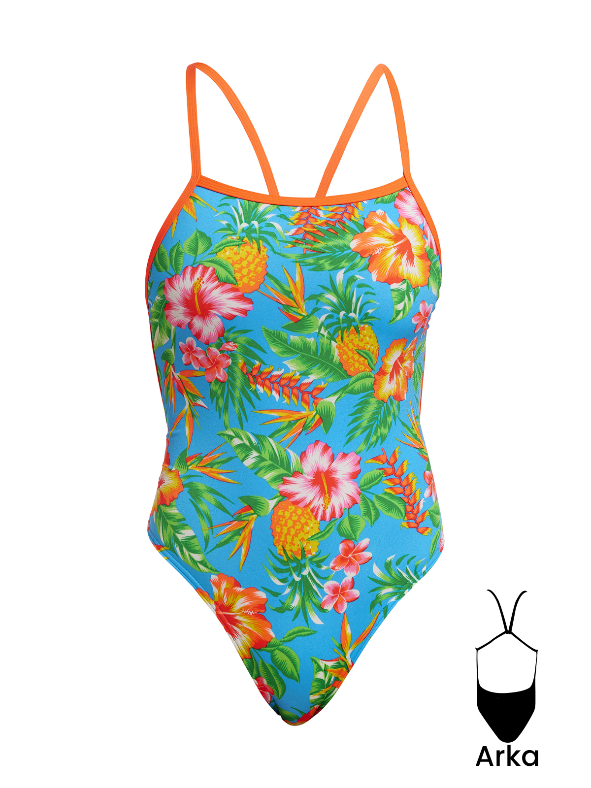 Funkita SST Blue Hawaii Kadın Antrenman Mayo, Geniş Sırt İnce Askılı