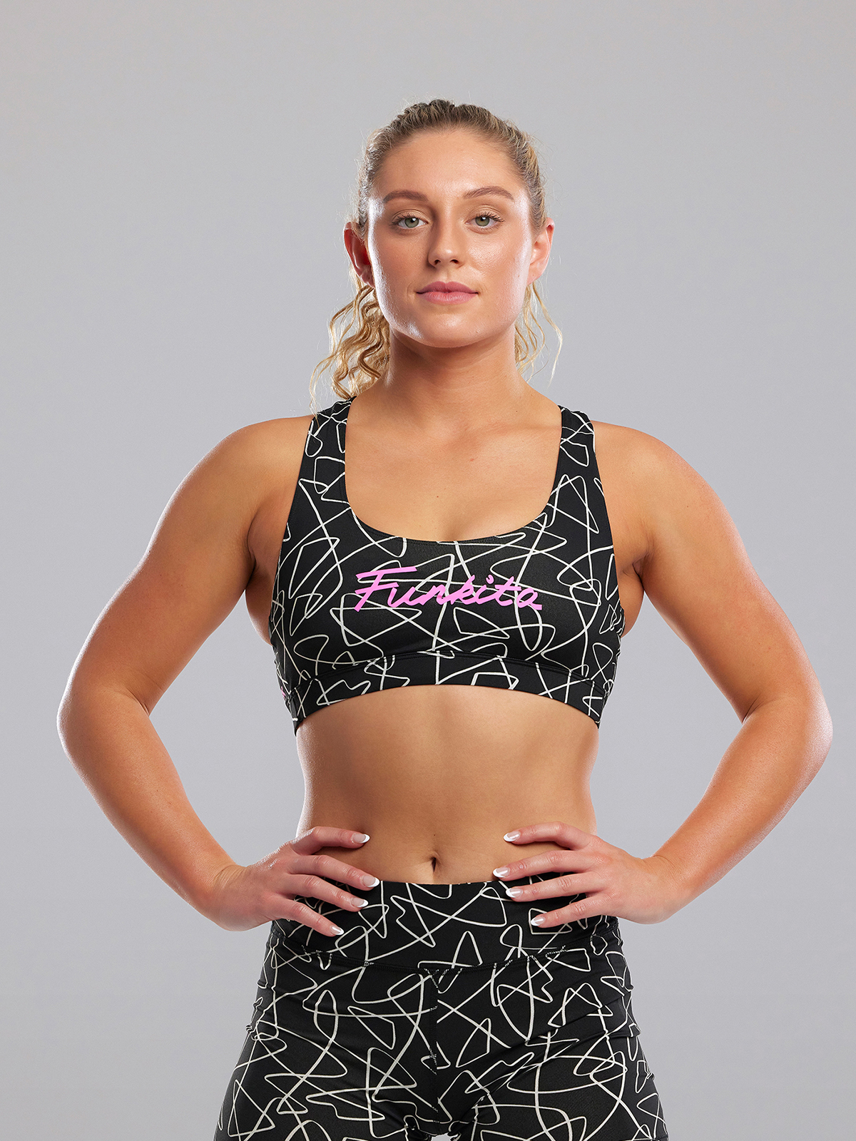 Funkita X Fit Texta Mess Kadın Tek Üst Bra / Sporcu Sütyeni
