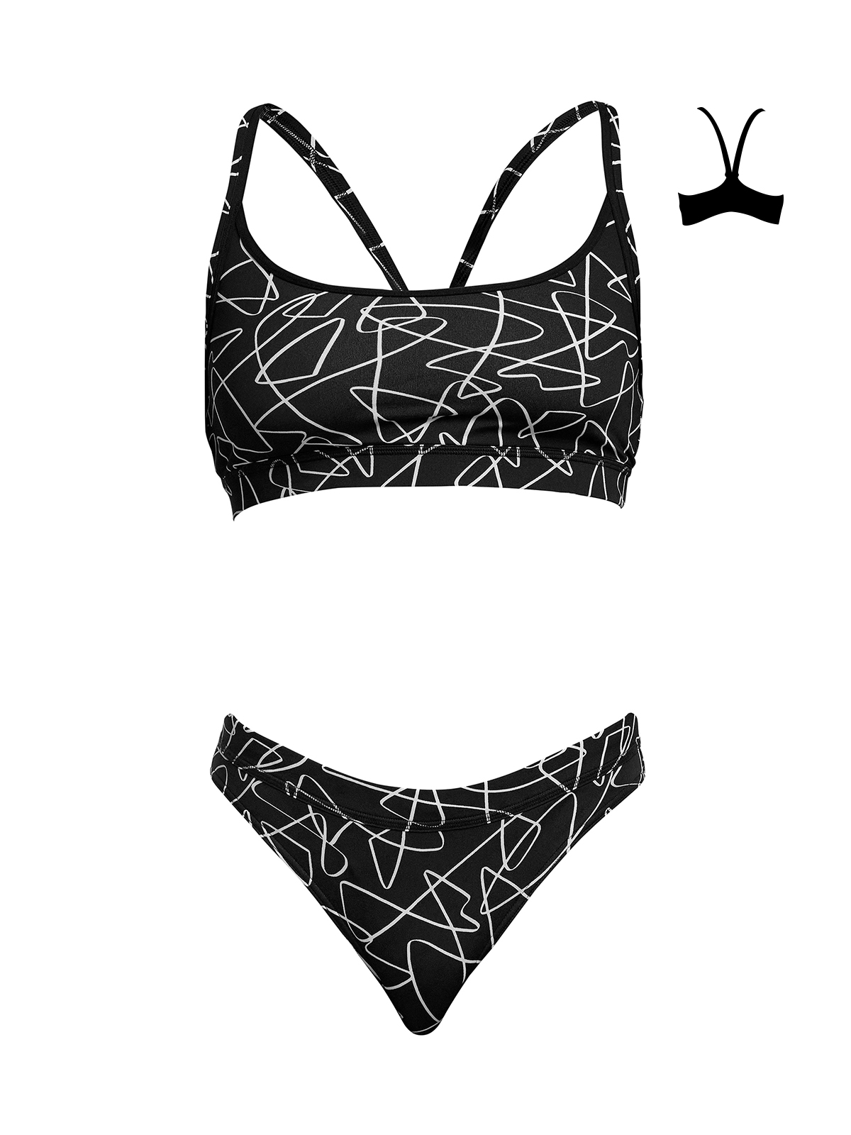 Funkita Texta Mess Bikini Takımı, Alt, Üst Takım Kadın Bikini
