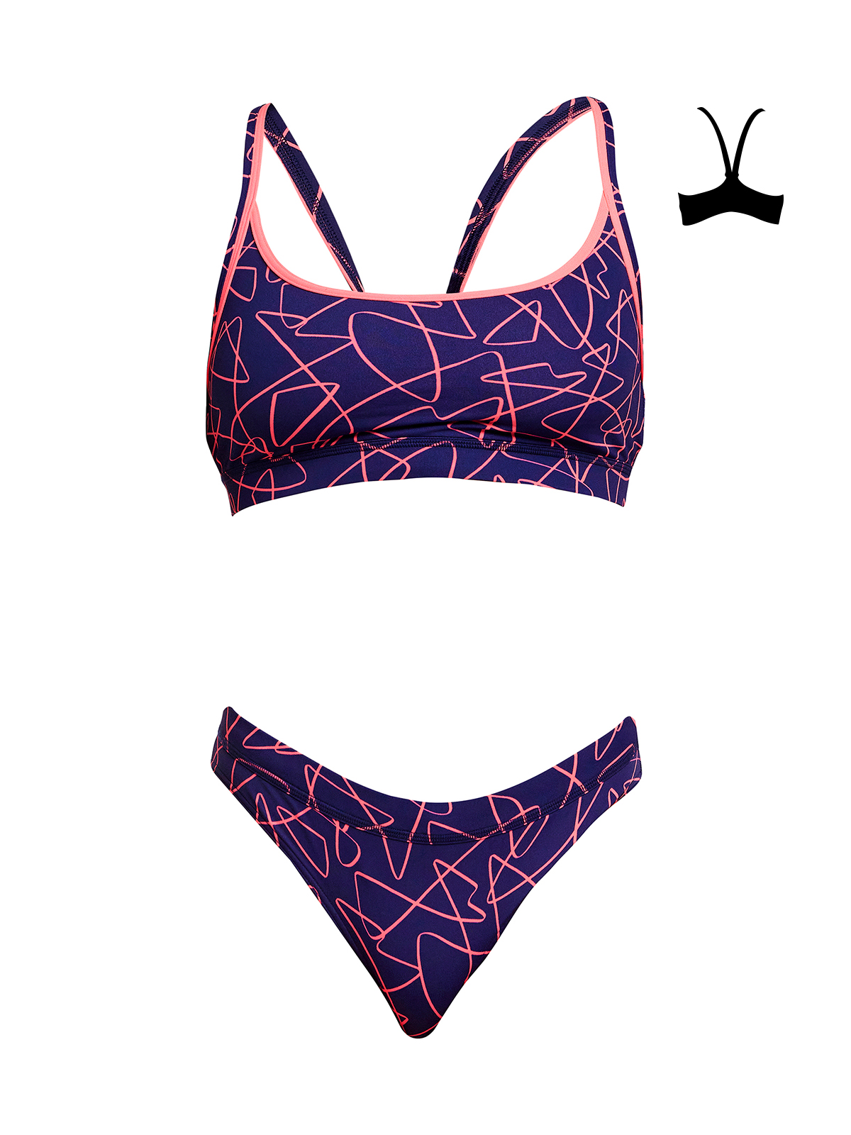 Funkita Serial Texter Bikini Takımı, Alt, Üst Takım Kadın Bikini