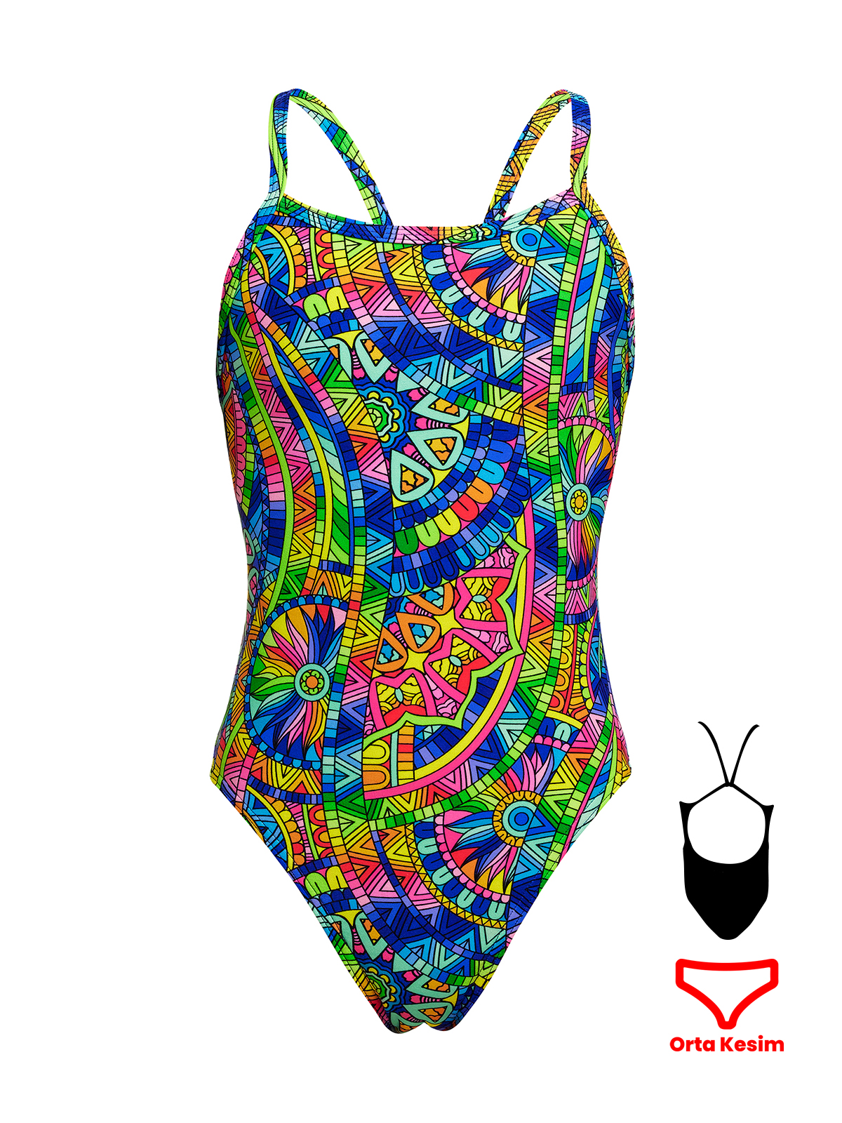 Funkita SS Spin The Bottle Kız Çocuk Antrenman Mayo, İnce Askılı