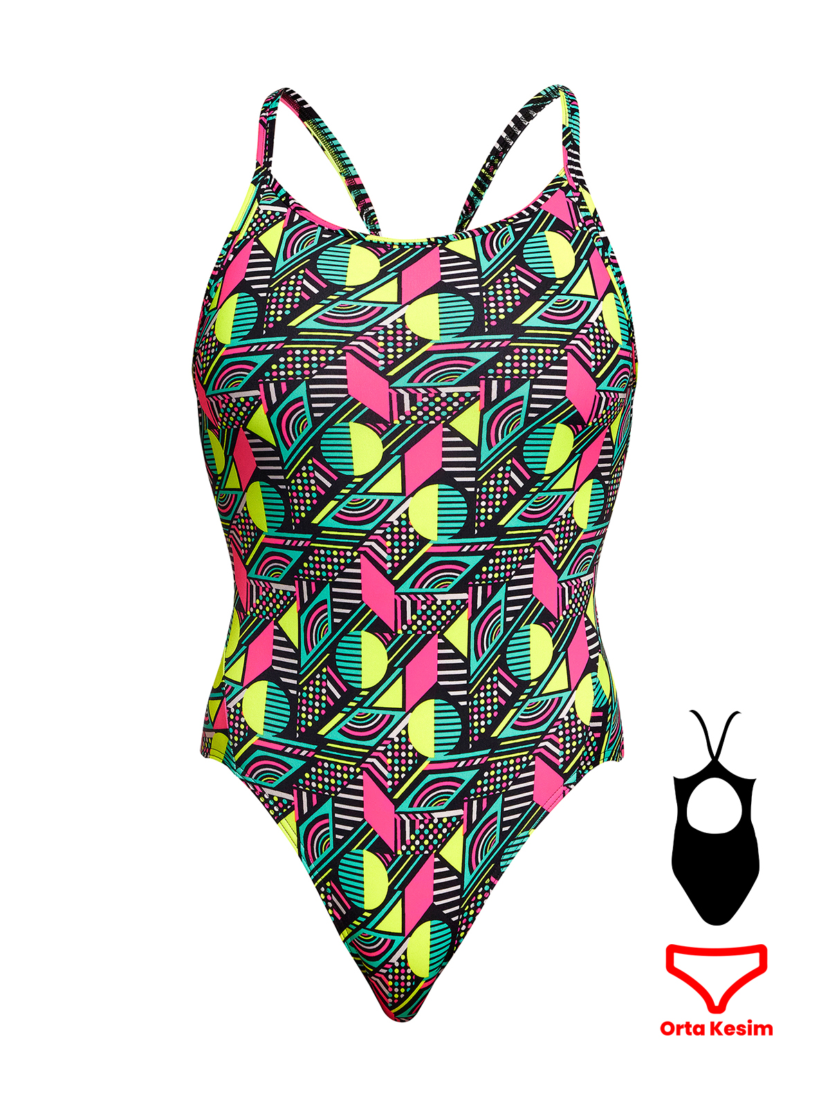 Funkita DB Dot Matrix Kadın Antrenman Mayo, Elmas Sırt