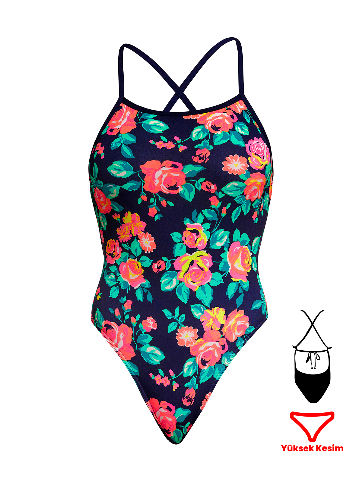 Funkita TMT Full Bloom Kadın Antrenman Mayo, Sırt Bağlamalı