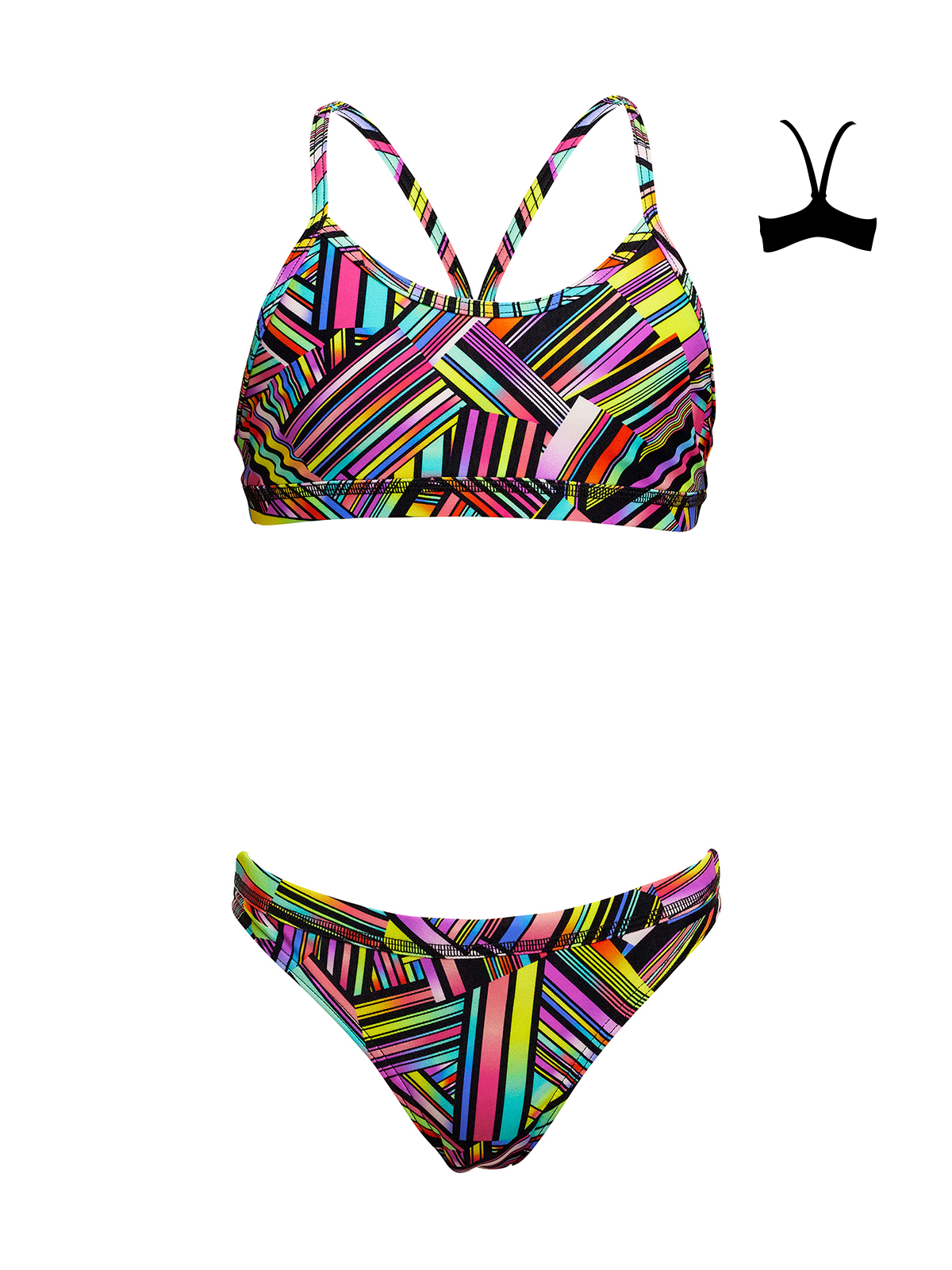 Funkita Strip Straps Bikini Takımı, Alt, Üst Takım Kız Çocuk Bikini