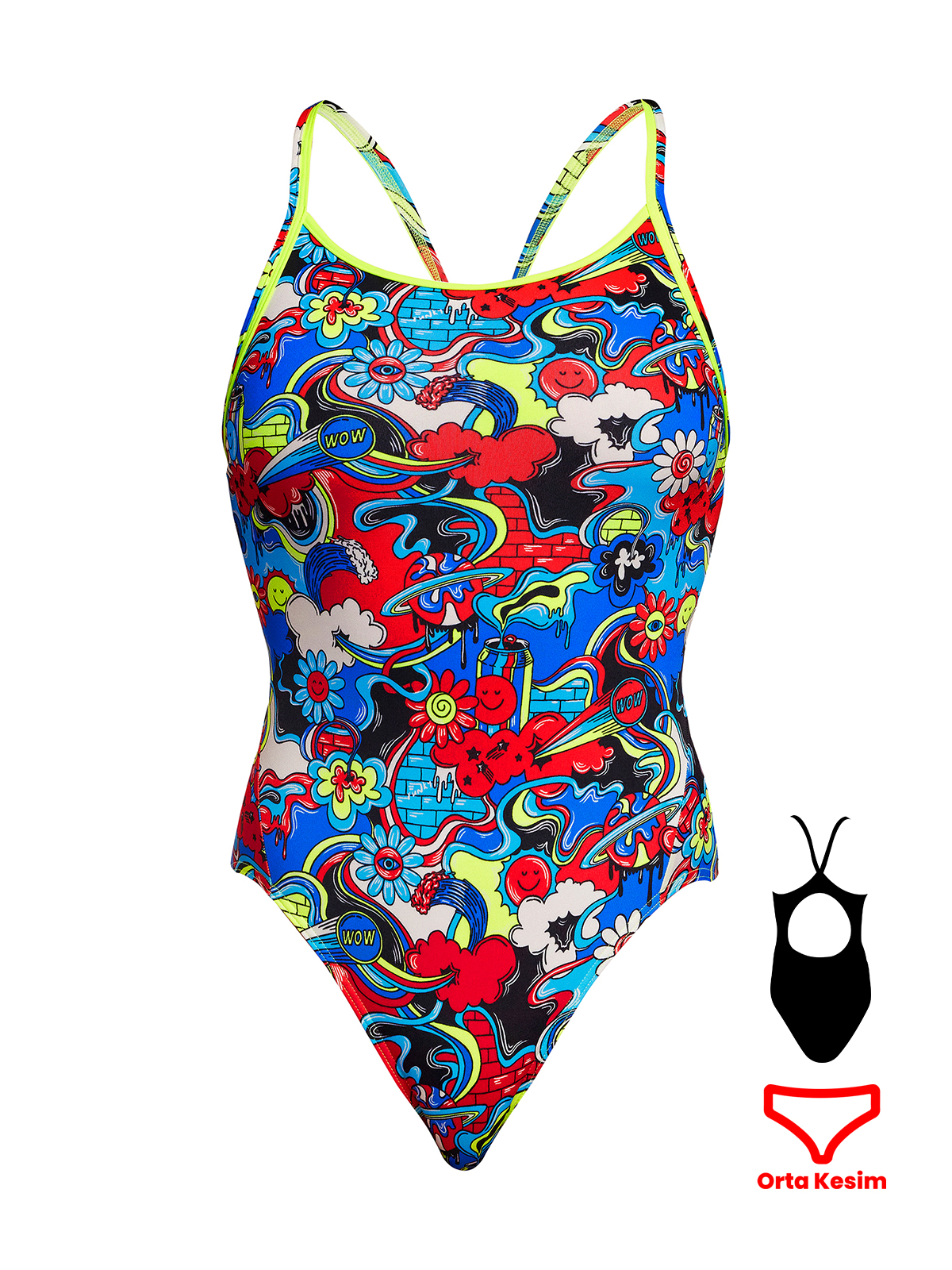 Funkita DB Happy Jack Kadın Antrenman Mayo, Elmas Sırt