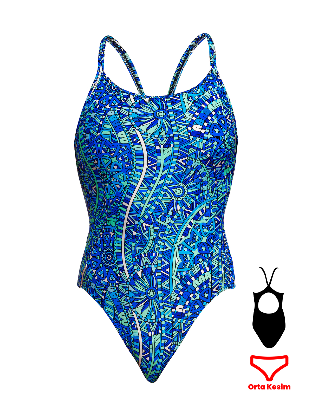 Funkita DB Blues Festival Kadın Antrenman Mayo, Elmas Sırt st-FS11L7162918
