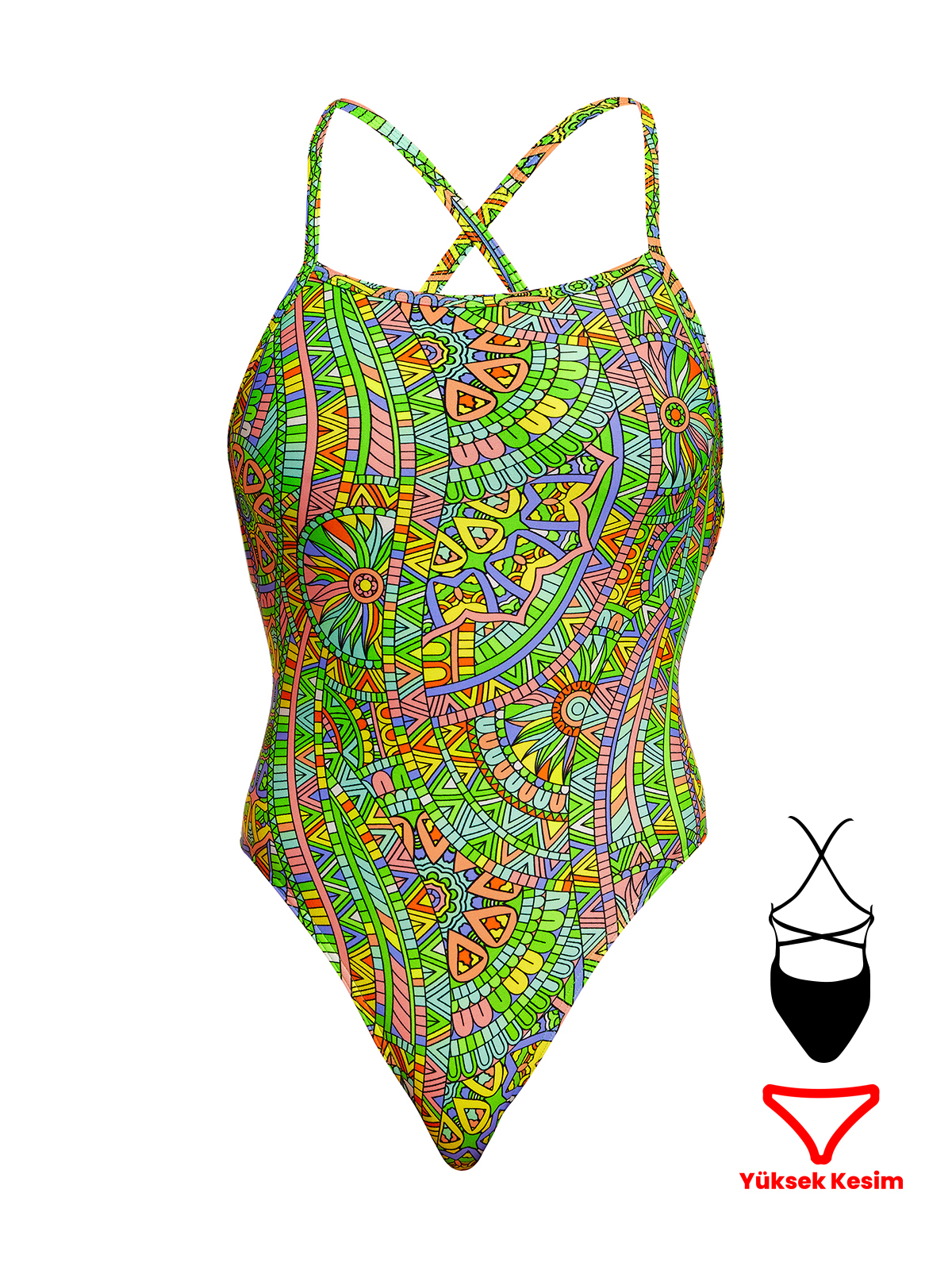 Funkita STP Minty Mixer Kadın Antrenman Mayo, Çift Çapraz Sırt