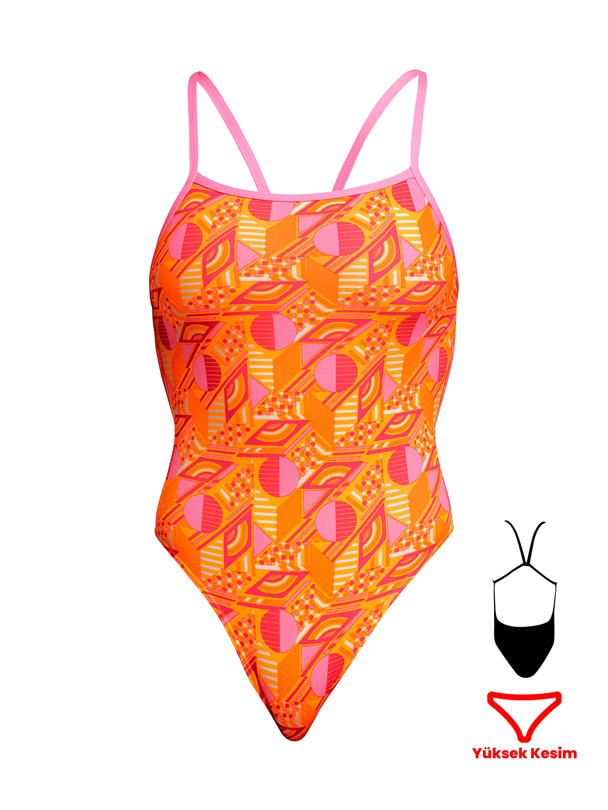 Funkita SST Orange Crush Kadın Antrenman Mayo, Geniş Sırt İnce Askılı