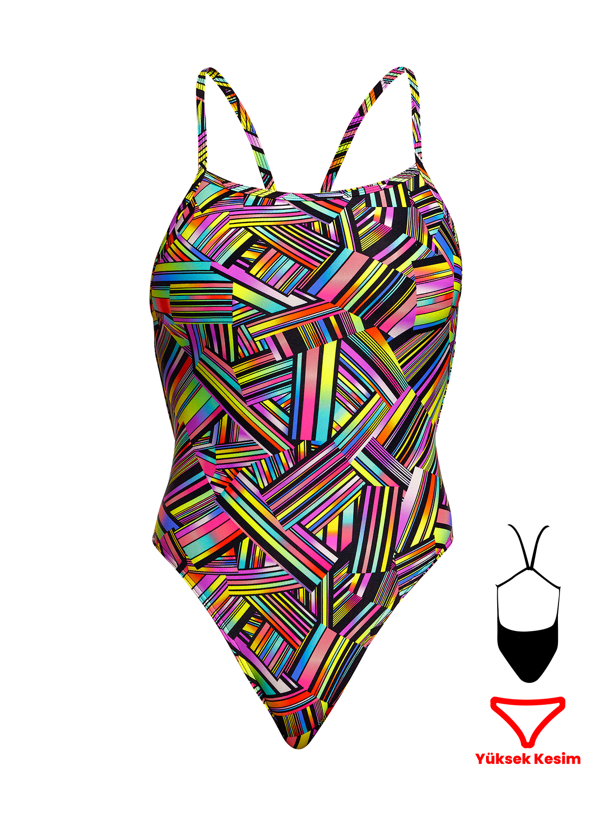 Funkita SST Strip Straps Kadın Antrenman Mayo, Geniş Sırt İnce Askılı