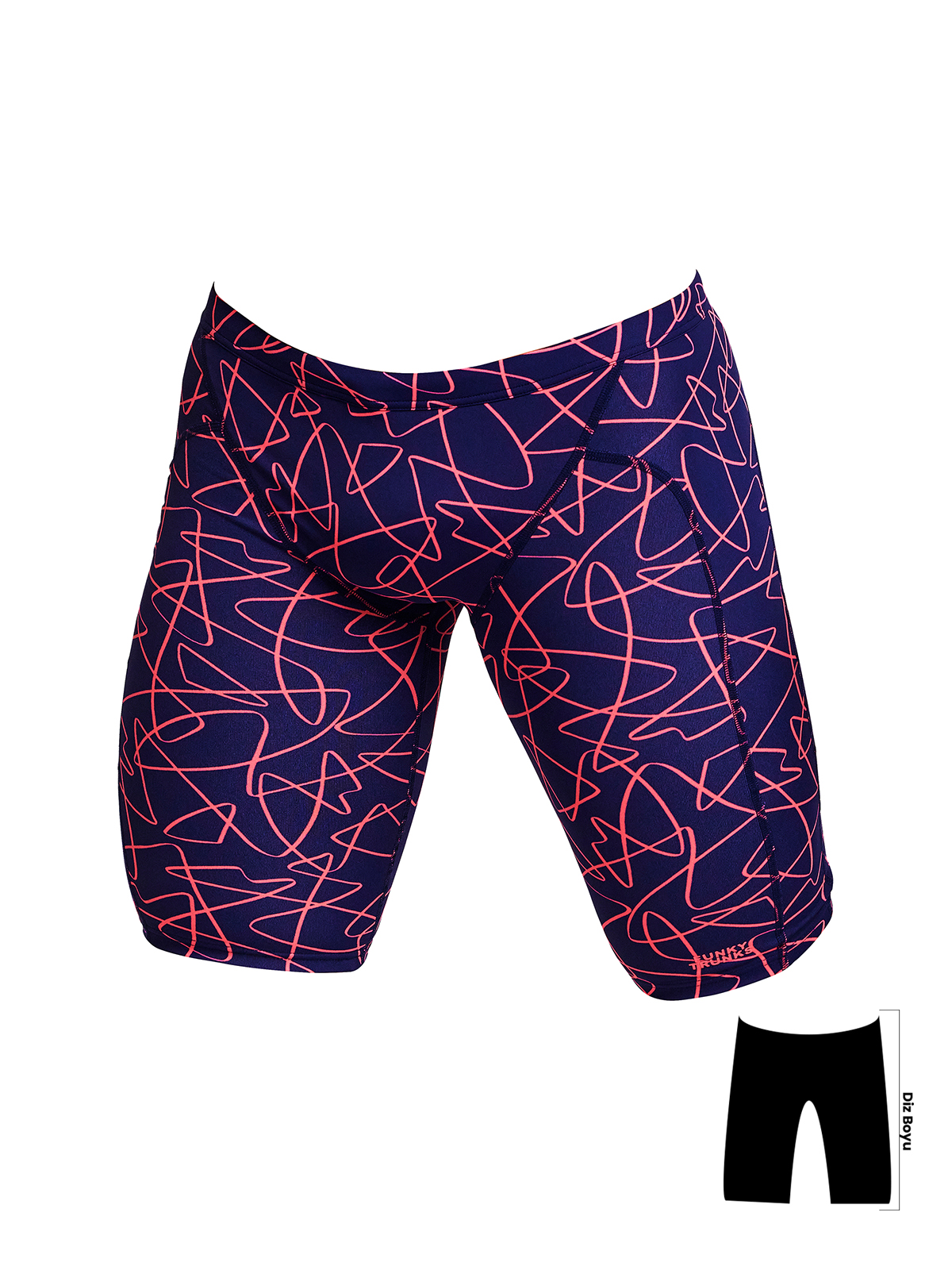 Funky Trunks JAM Serial Texter Erkek Antrenman Mayo, Dizboyu Jammer