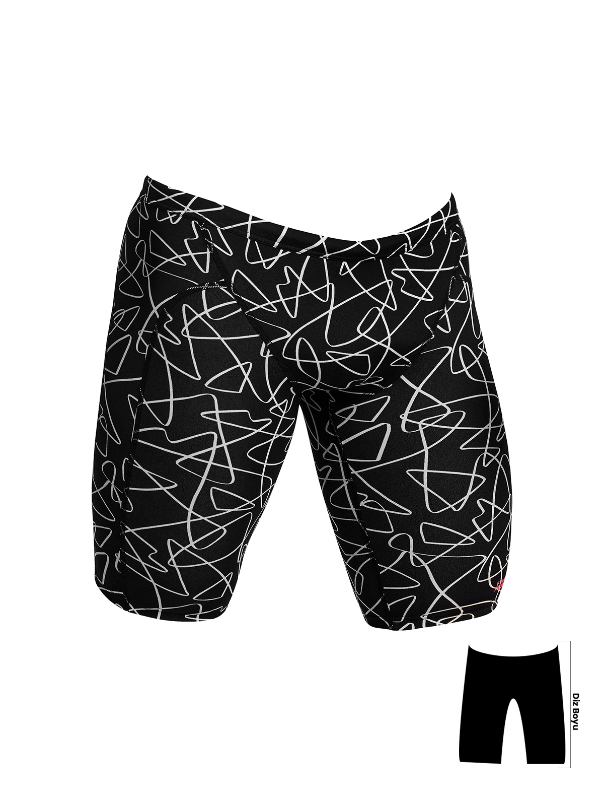 Funky Trunks JAM Texta Mess Erkek Antrenman Mayo, Dizboyu Jammer