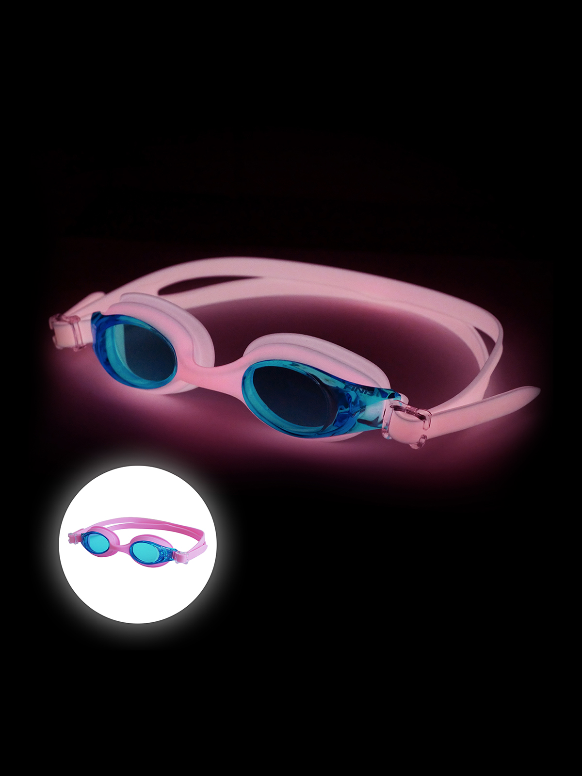 Finis FlowGlow Parlayan Çocuk Yüzücü Gözlüğü / Pembe