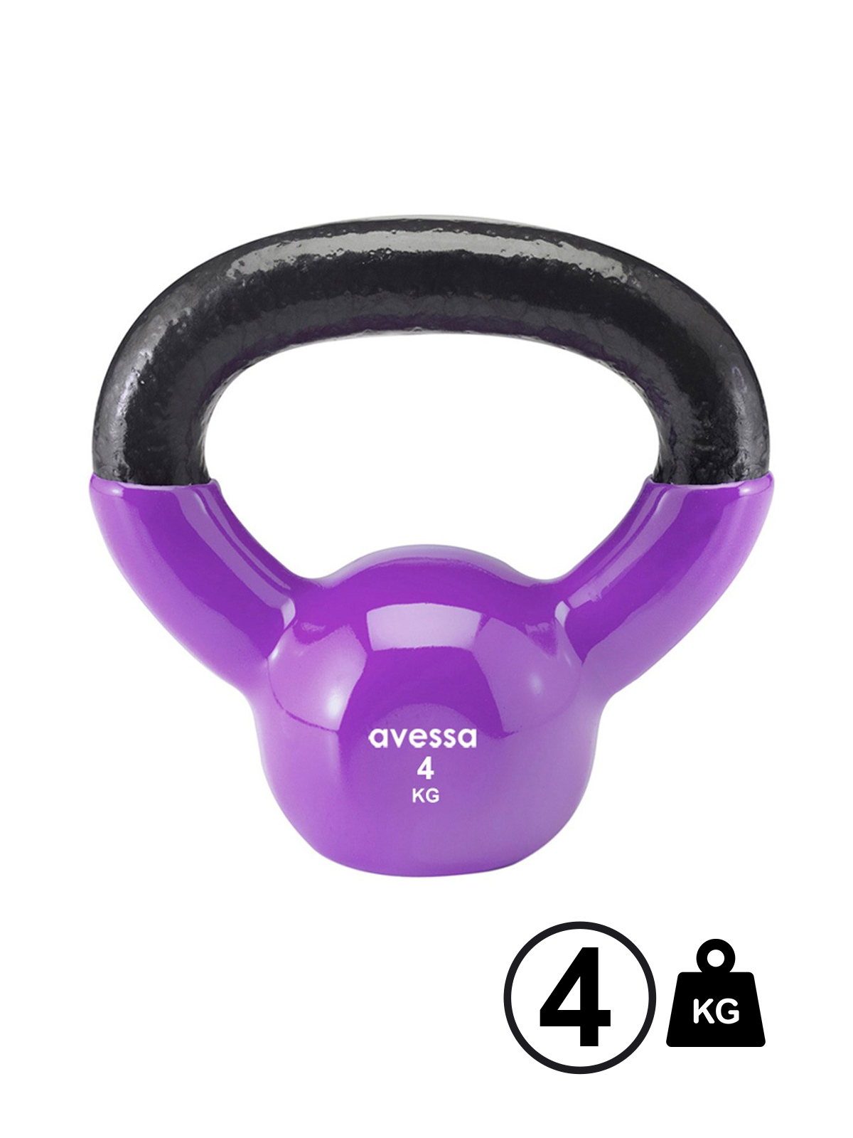 Avessa 4 Kg. Çaydanlık Tipi Mor Demir Dambıl - Kettlebell