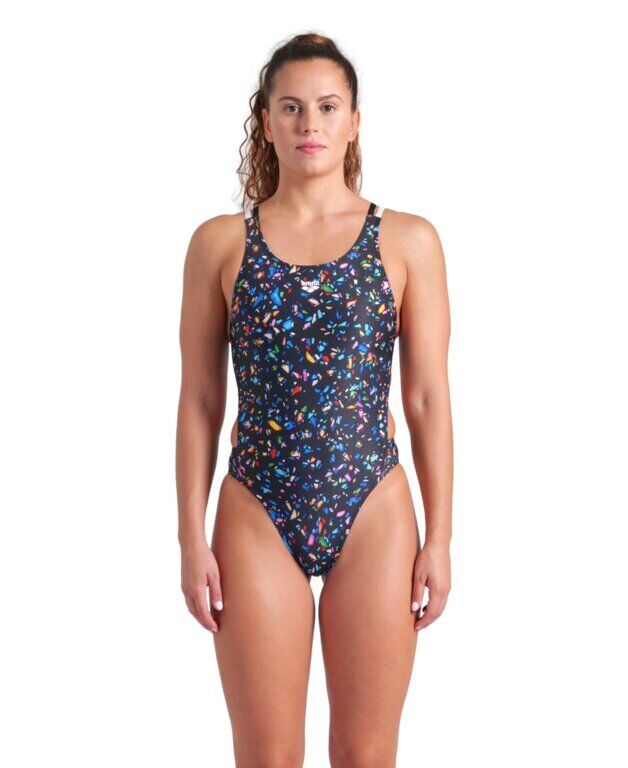 WOMEN'S ARENA CONFETTI SWIMSUIT SWIM TECH MULTI KADIN YÜZÜCÜ MAYOSU